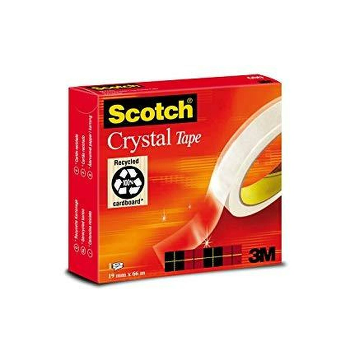 Nastro Adesivo Scotch Crystal Trasparente 19 mm x 66 m (12 Unità) - Immagine 2
