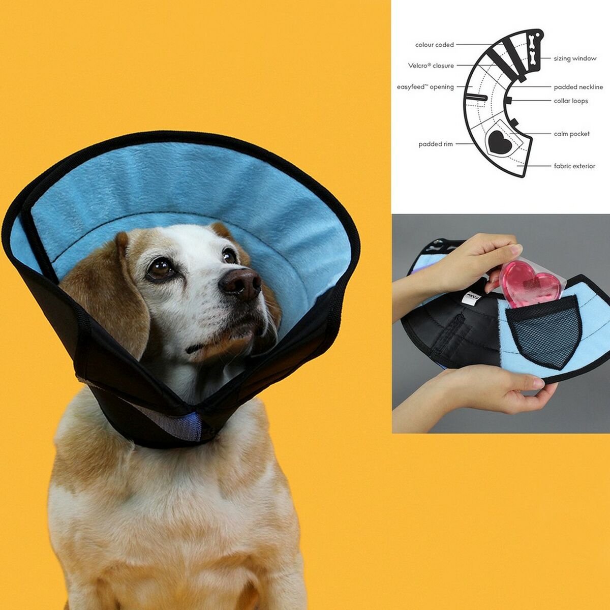 Collare elisabettiano per cani KVP Calmer Multicolore (20-28 cm) - Immagine 2