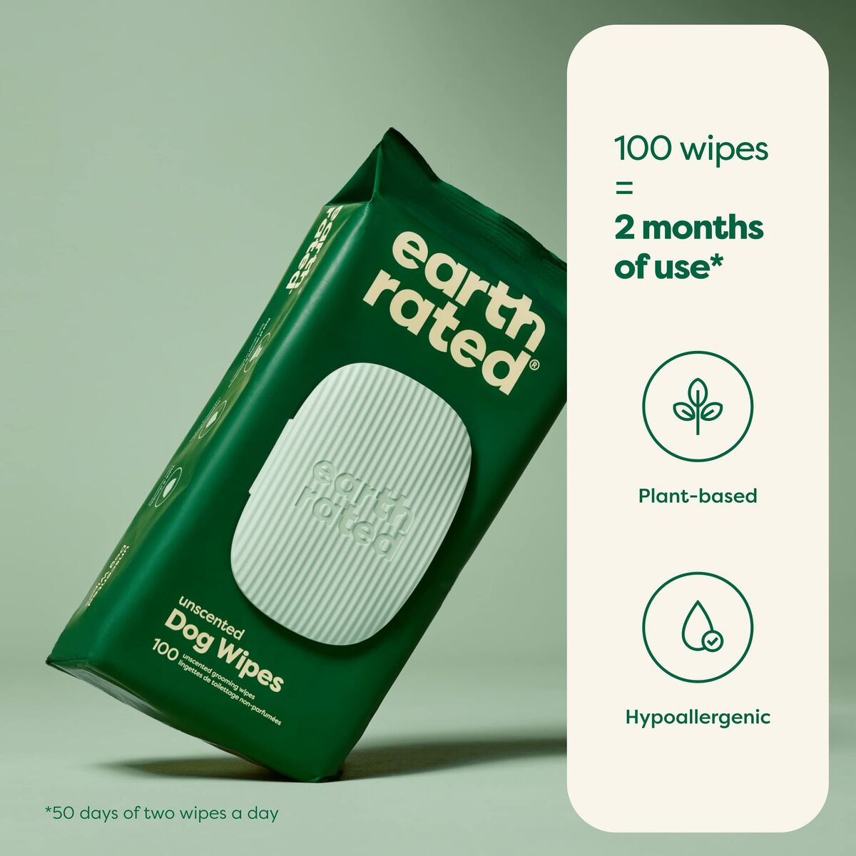 Salviettine Inumidite per Animali Domestici Earth Rated Senza profumo 100 Unità - Immagine 4