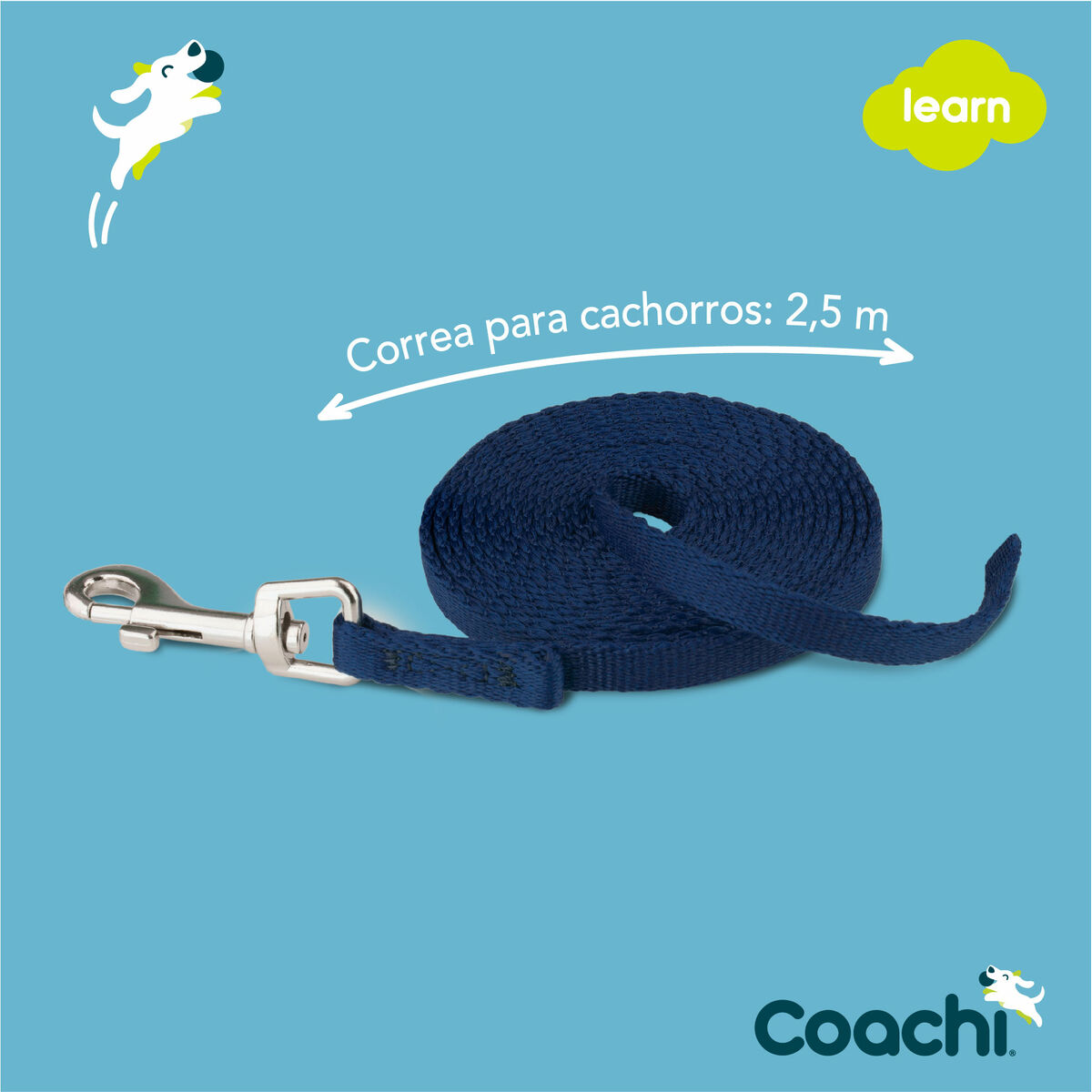 Guinzaglio per Cani Coachi Azzurro 2,5 m Allenamento - Immagine 4