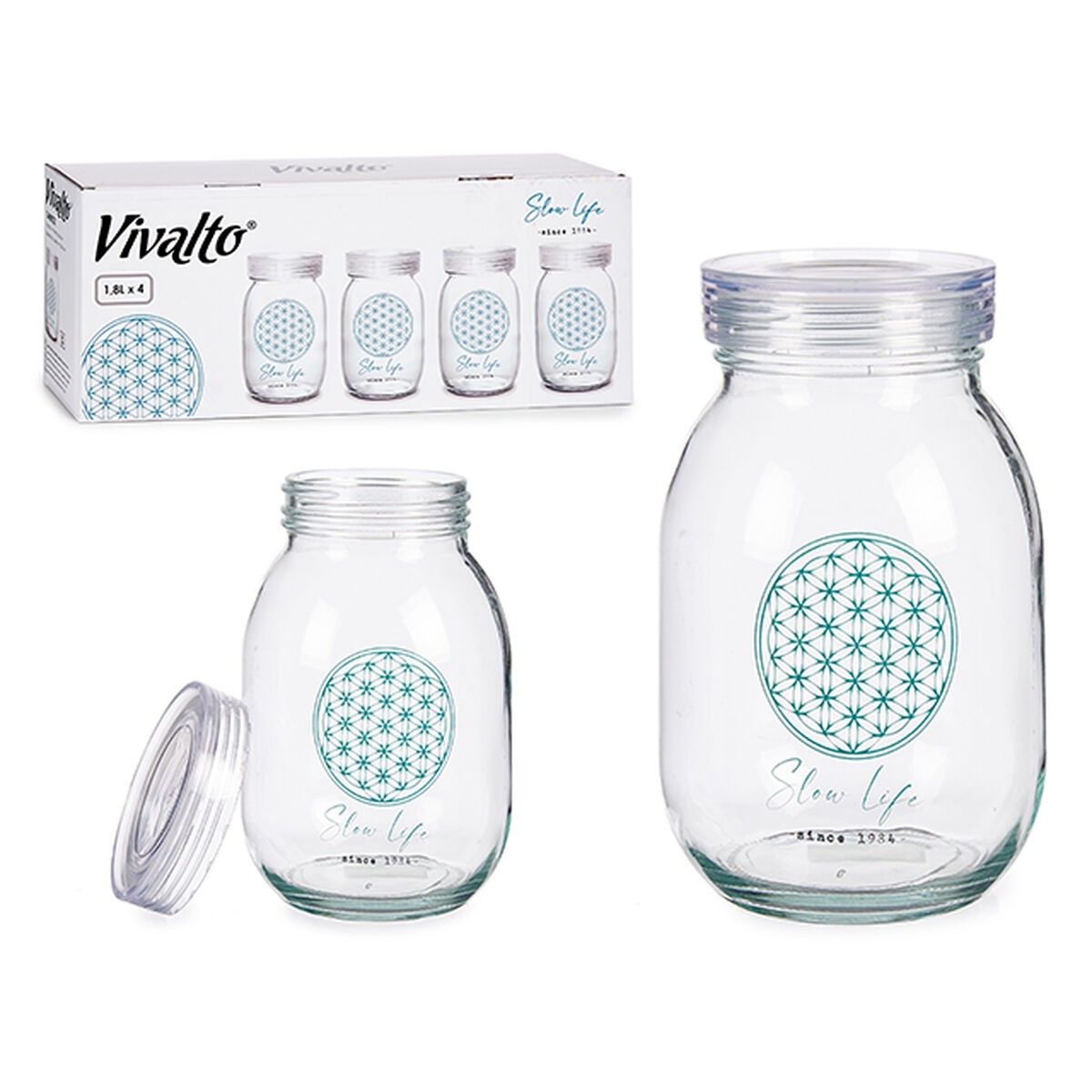 Barattolo Vivalto Slow Life Trasparente 1,8 L (4 Unità) - Immagine 3