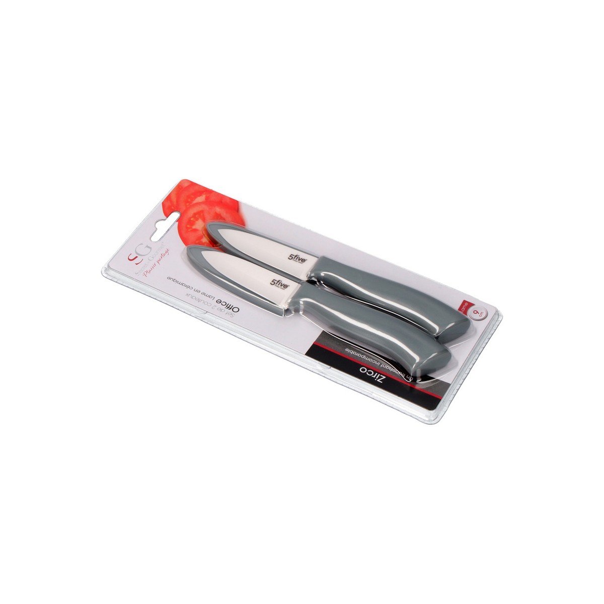 Coltello Spelucchino 5five Simply Smart Ceramica 18 cm Grigio - Immagine 2