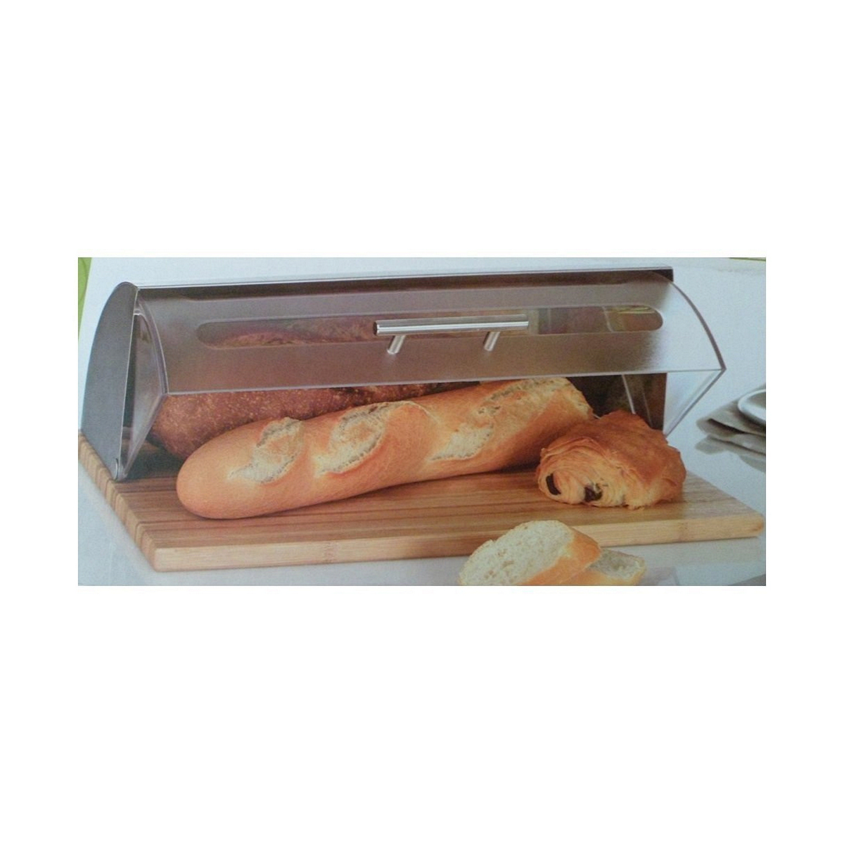 Portapane 5five Simply Smart Bambou cuisine Argentato Cromato 39 x 26,5 x 15,5 cm Legno - Immagine 3