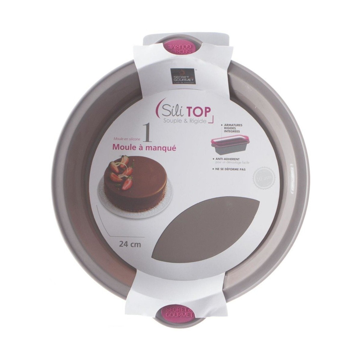 Stampo in silicone con Manici Secret de Gourmet Marrone Silicone 24 cm - Immagine 4