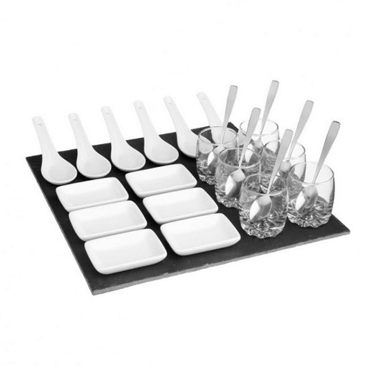 Set da Aperitivo Secret de Gourmet Nero Lavagna (30 x 30 cm) - Immagine 2