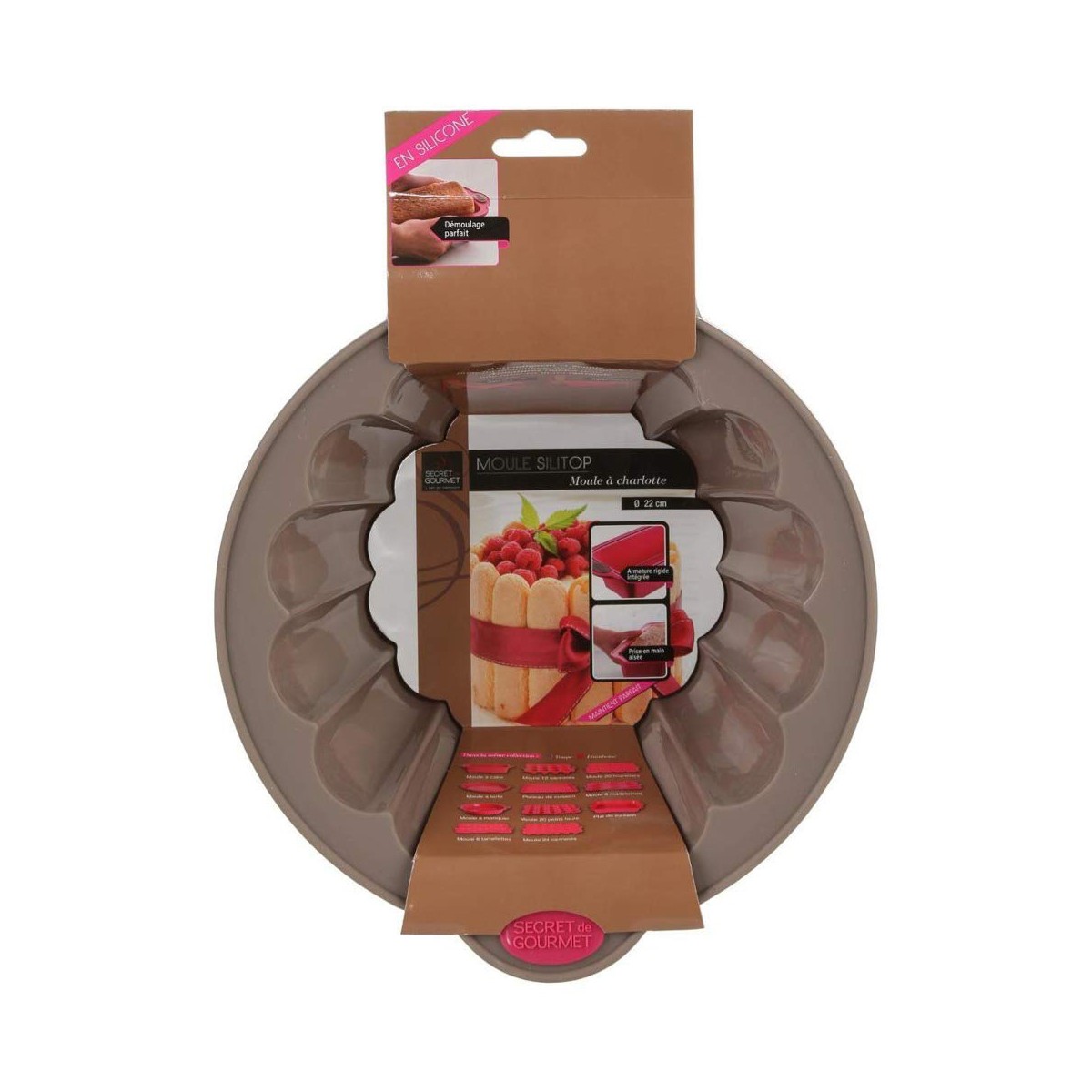 Stampo per Torte Secret de Gourmet Marrone Silicone 22 cm - Immagine 3