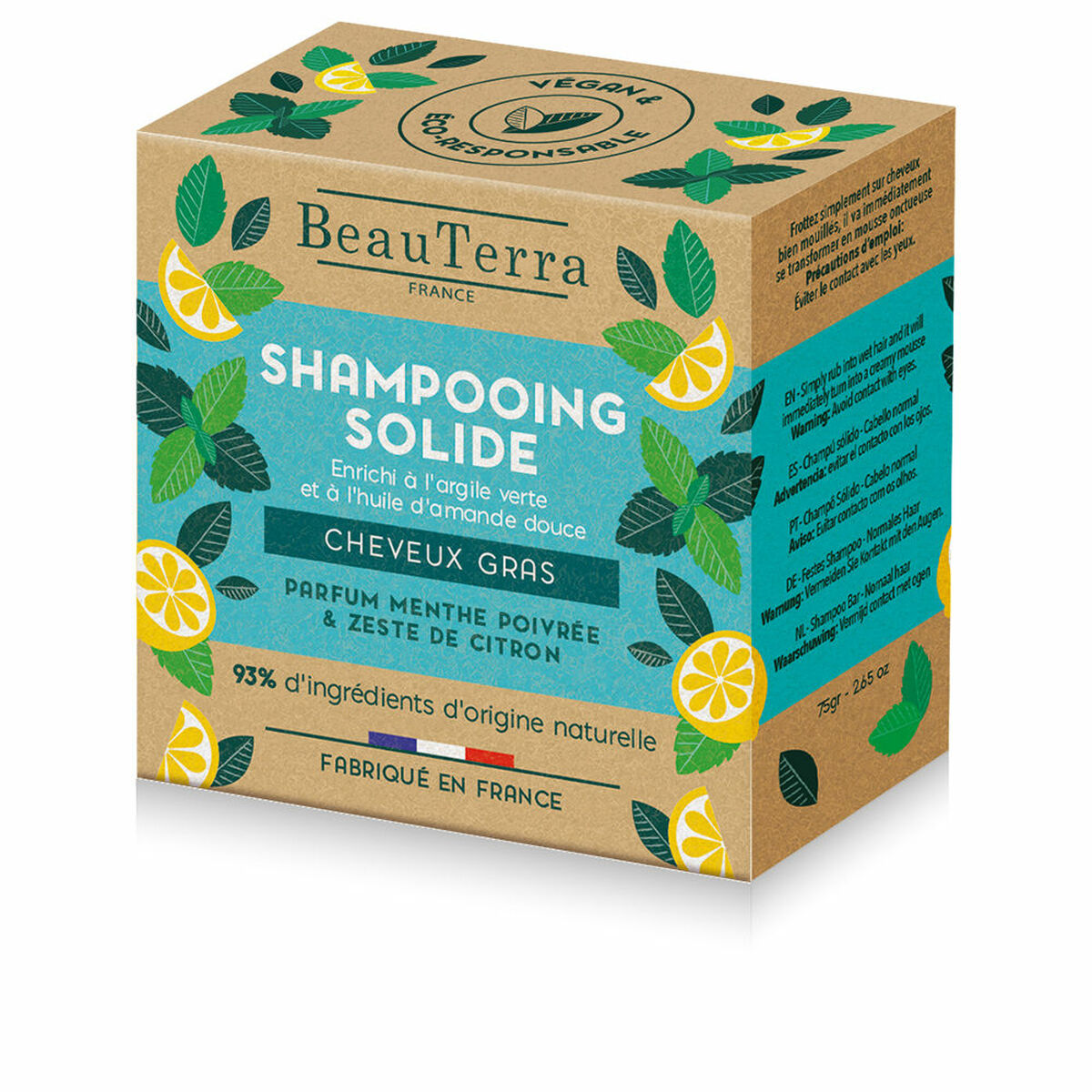 Shampoo Solido Beauterra Solide Limone Menta 75 g
