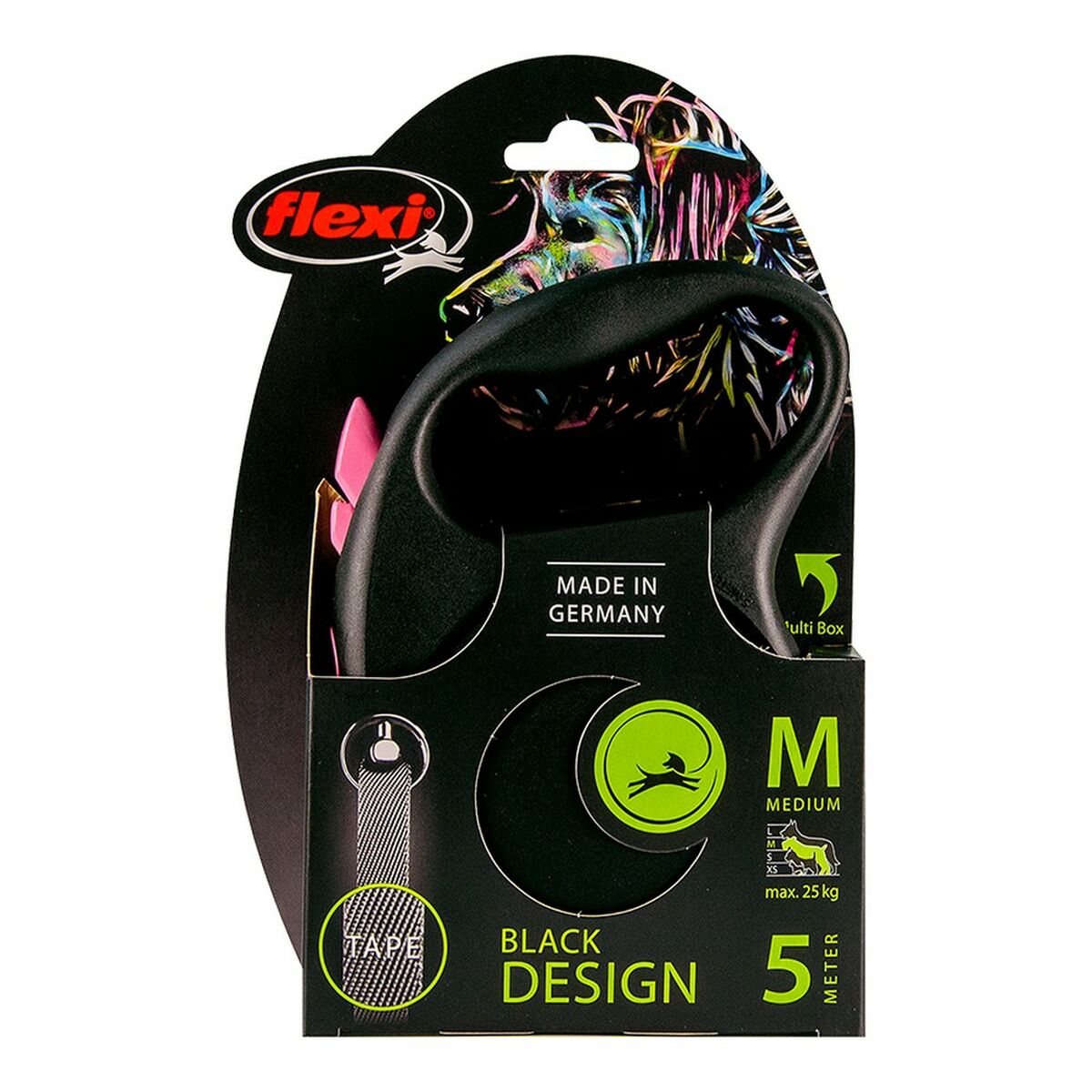 Guinzaglio per Cani Flexi BLACK DESIGN 5 m Rosa Taglia M - Immagine 3