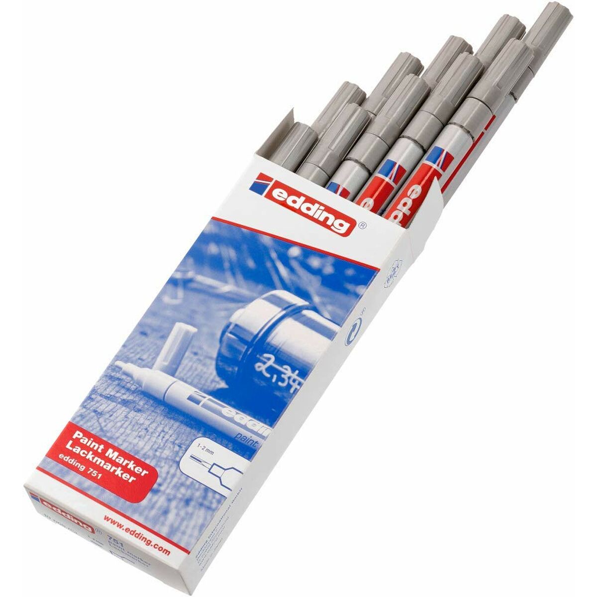 Pennarello Edding 751-54 Argentato (10 Unità) - Immagine 3