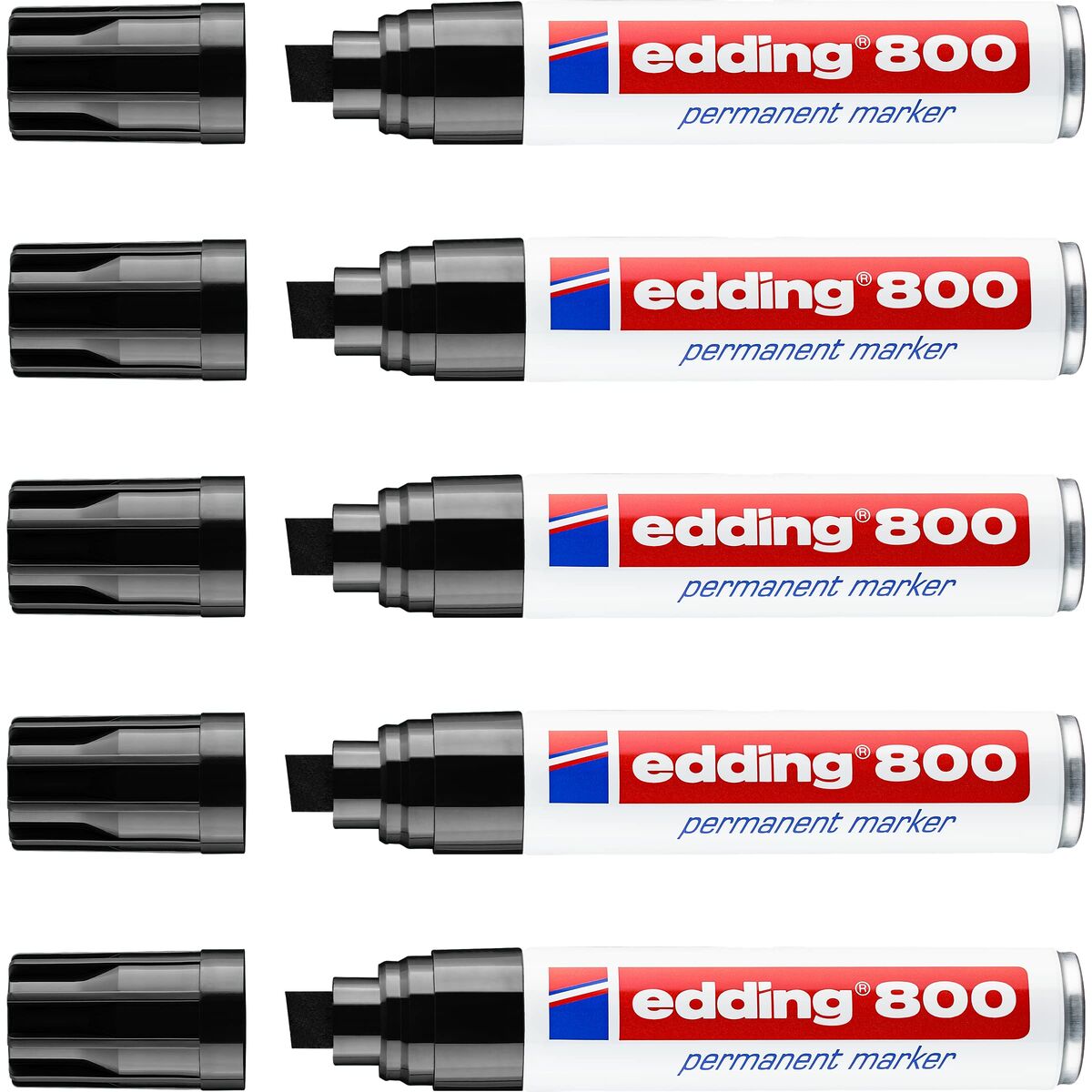 Marcatore permanente Edding 800 Nero (5 Unità) - Immagine 3