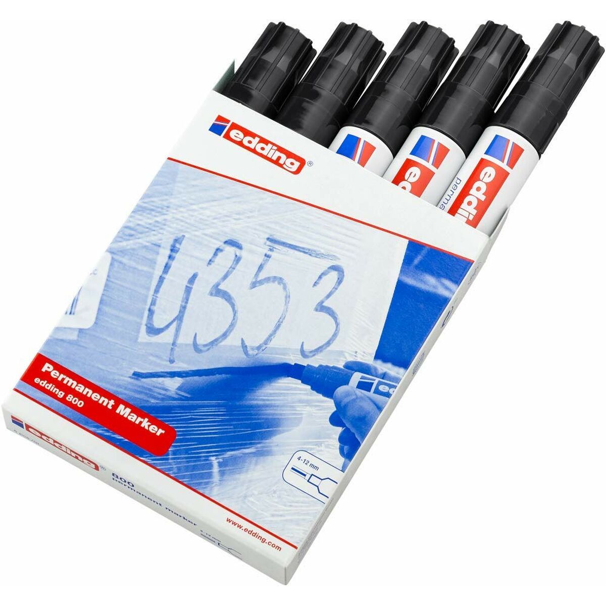 Marcatore permanente Edding 800 Nero (5 Unità) - Immagine 4