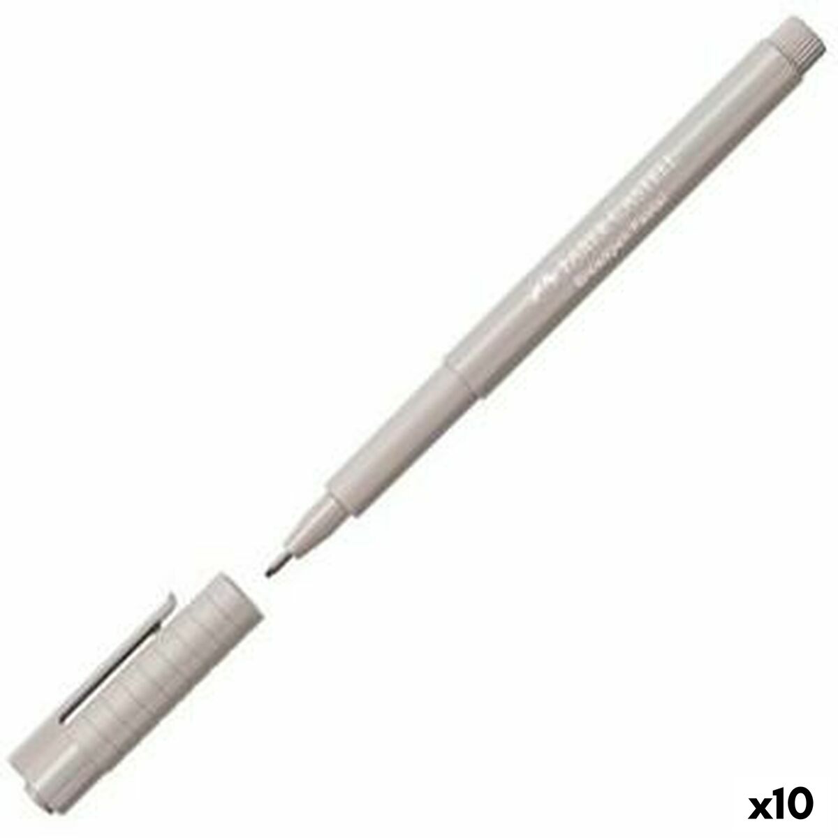Marcatore permanente Faber-Castell Broadpen Pastel Grigio (10 Unità) - Immagine 2