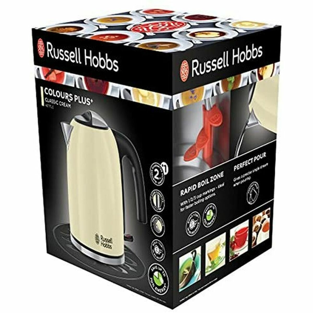 Bollitore Russell Hobbs 20415-70 2400W 1,7 L Crema Acciaio inossidabile 2400 W 1,7 L - Immagine 2