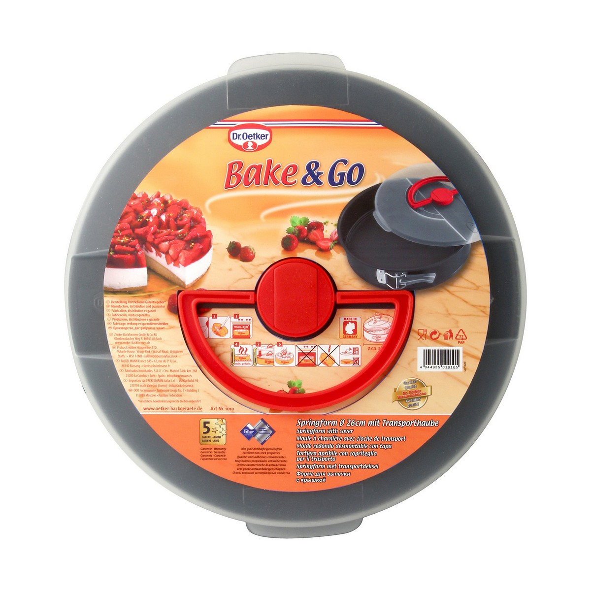 Stampo Removibile Dr. Oetker Nero Acciaio Plastica Ø 26 cm ø 26 x 6,5 cm - Immagine 2