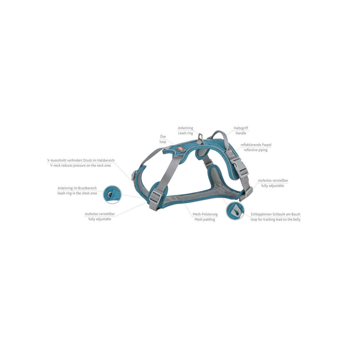 Imbracatura per Cani Trixie Active Premium Azzurro XS/S - Immagine 7