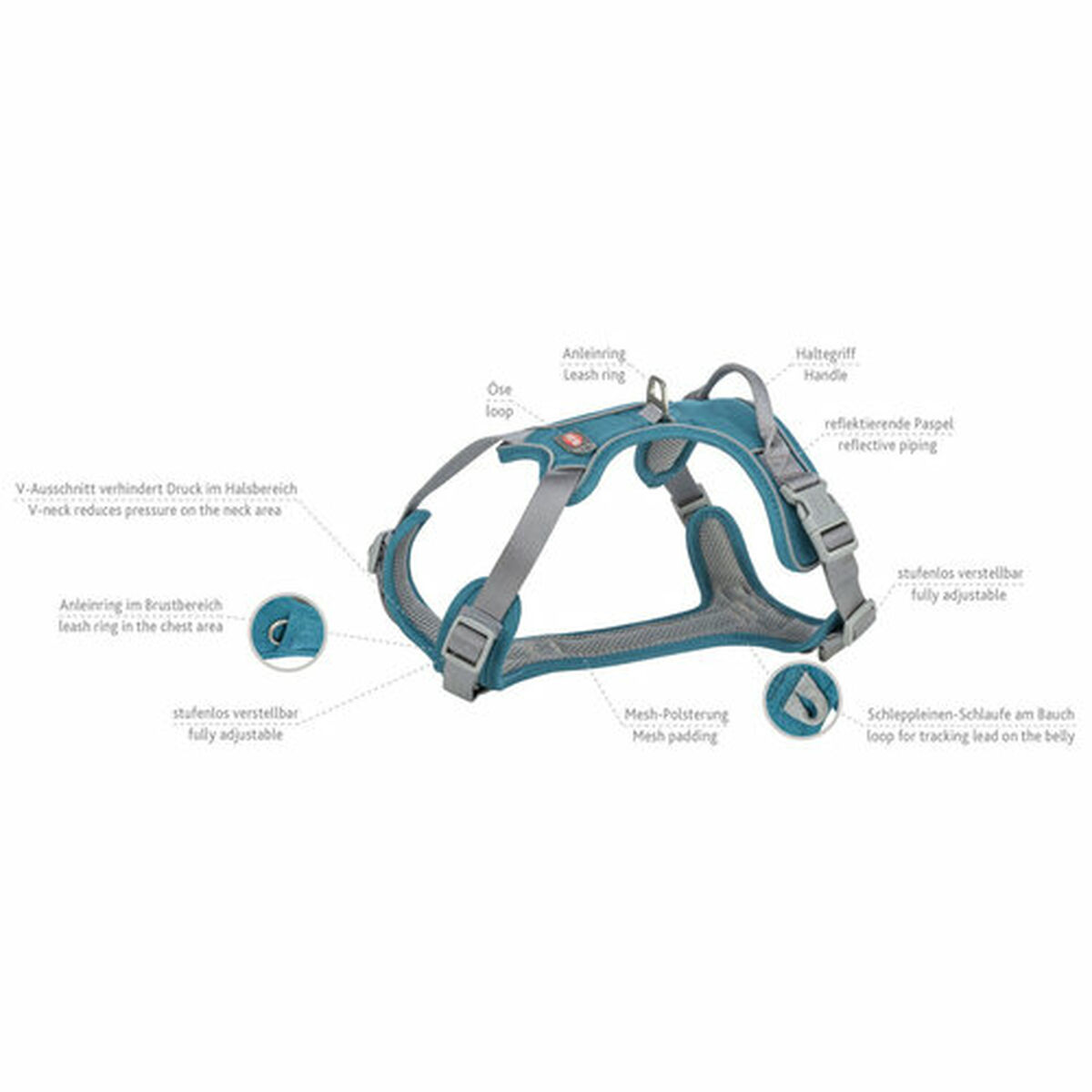 Imbracatura per Cani Trixie Active Premium Azzurro XS/S - Immagine 8
