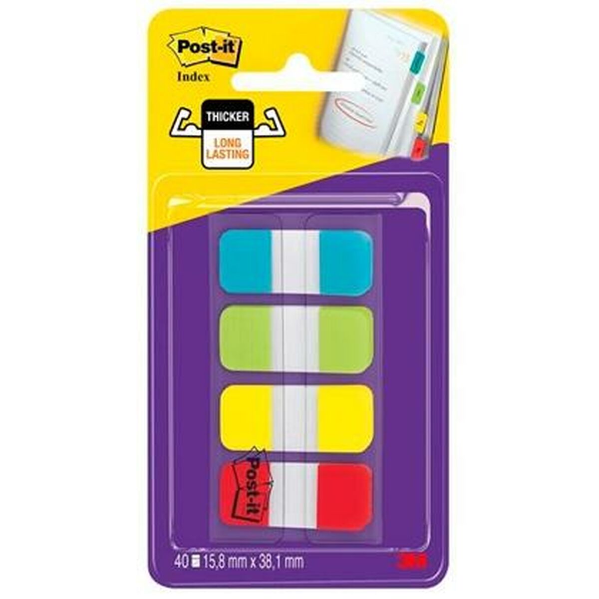 Set di Post-it Adesivi Post-it Index Multicolore 40 fogli 15,8 x 38 mm (6 Unità) - Immagine 2
