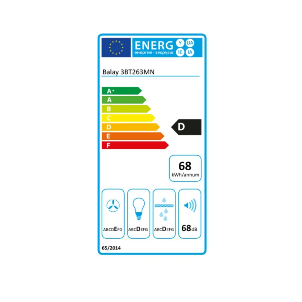 Cappa Classica Balay 3BT263MN 370 m3/h 54 dB 146W Nero - Immagine 2