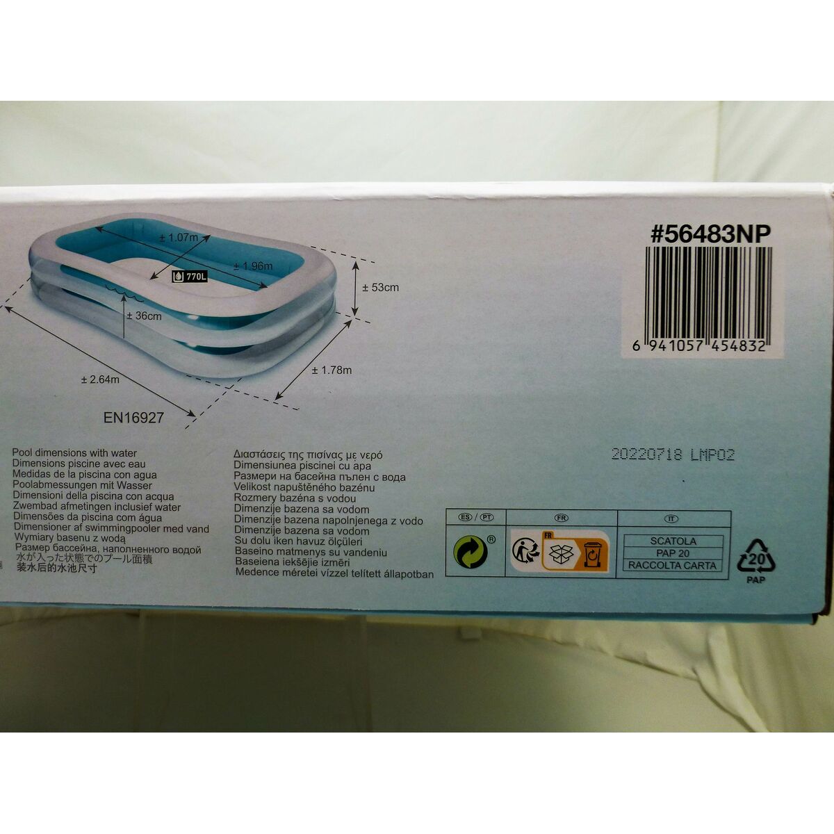 Piscina Gonfiabile Intex Bianco/Verde 770 L 262 x 56 x 175 cm (2 Unità) - Immagine 8
