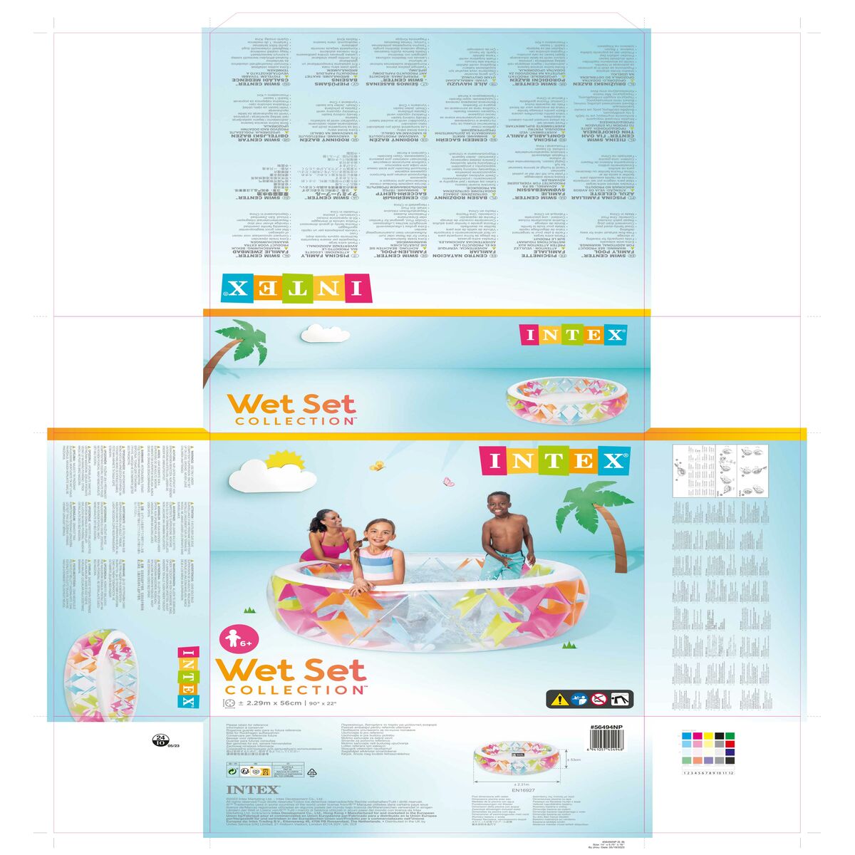 Piscina Gonfiabile Intex 840 L 229 x 56 x 229 cm (2 Unità) - Immagine 5