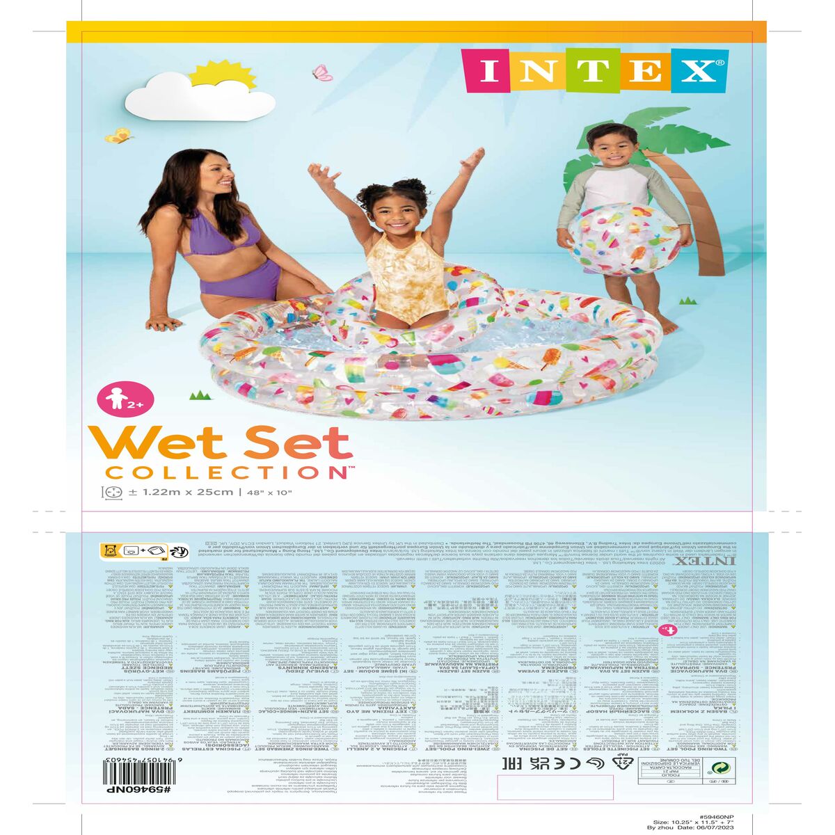 Piscina Gonfiabile per Bambini Intex Tropicale Anelli 150 l 122 x 25 cm (12 Unità) - Immagine 6