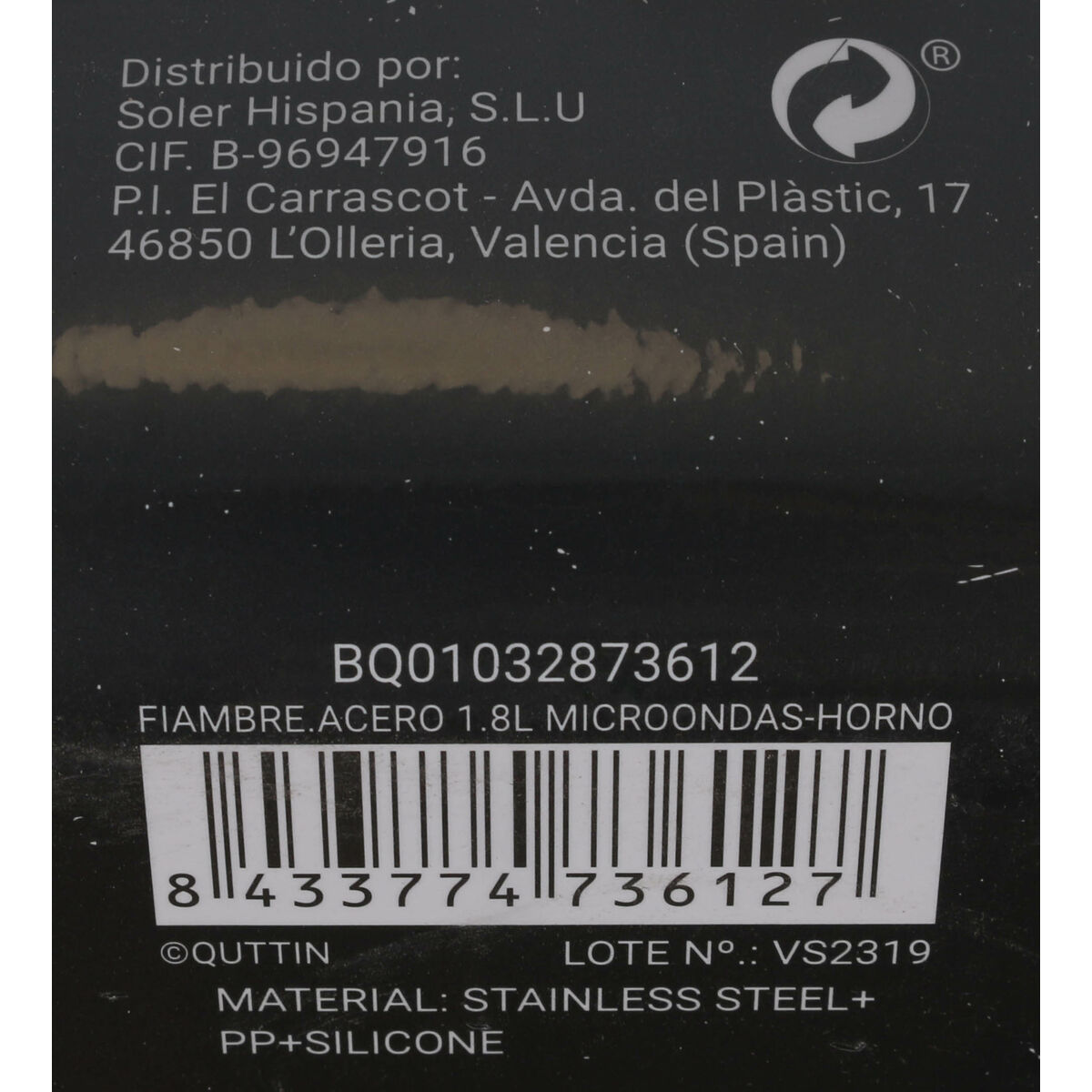 Porta pranzo Ermetico Quttin Rettangolare Acciaio inossidabile Argentato Acciaio 1,8 L (12 Unità) - Immagine 3