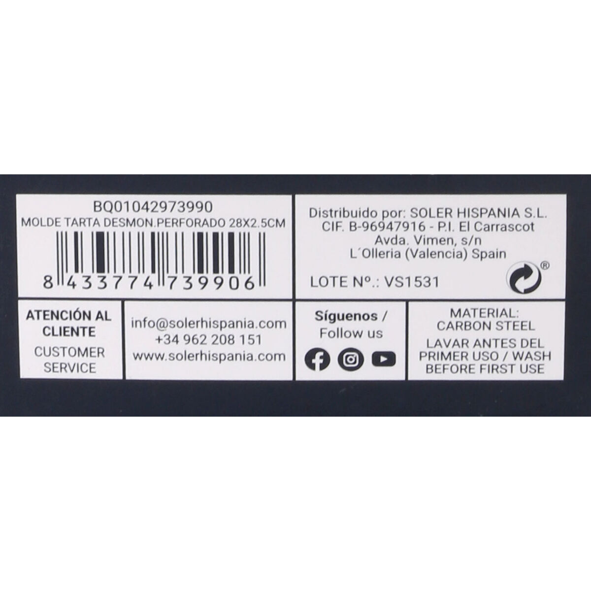Stampo per Torte Quttin 28 x 3 cm Perforato Smontabile (12 Unità) - Immagine 5