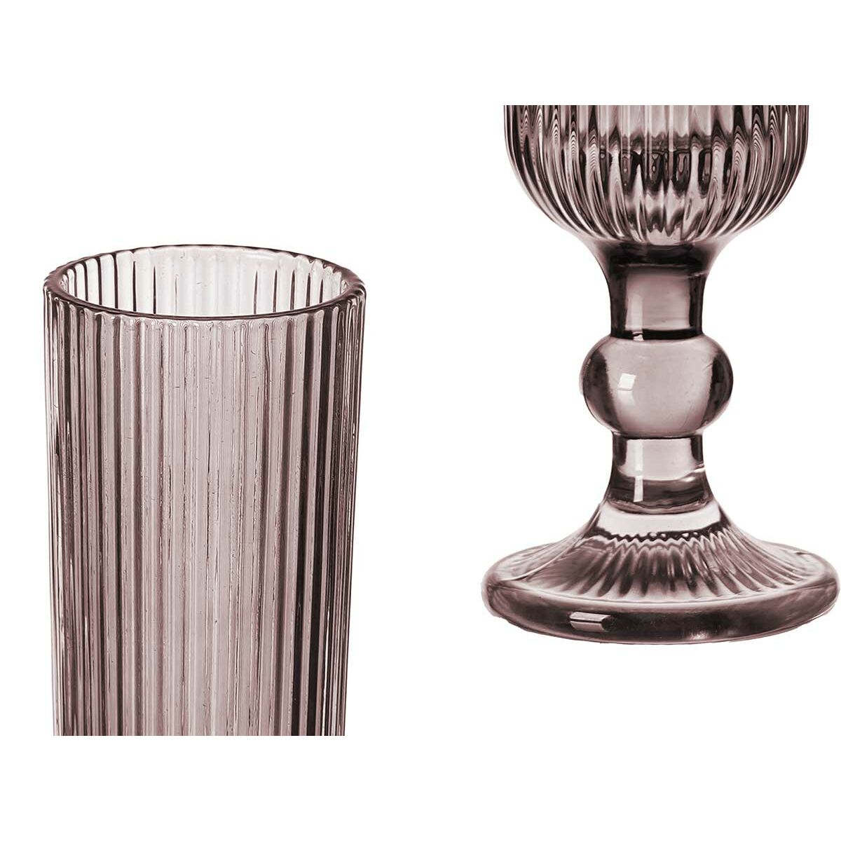 Calice da champagne Vivalto Grigio Rosa Vetro 160 ml Righe (6 Unità) - Immagine 3