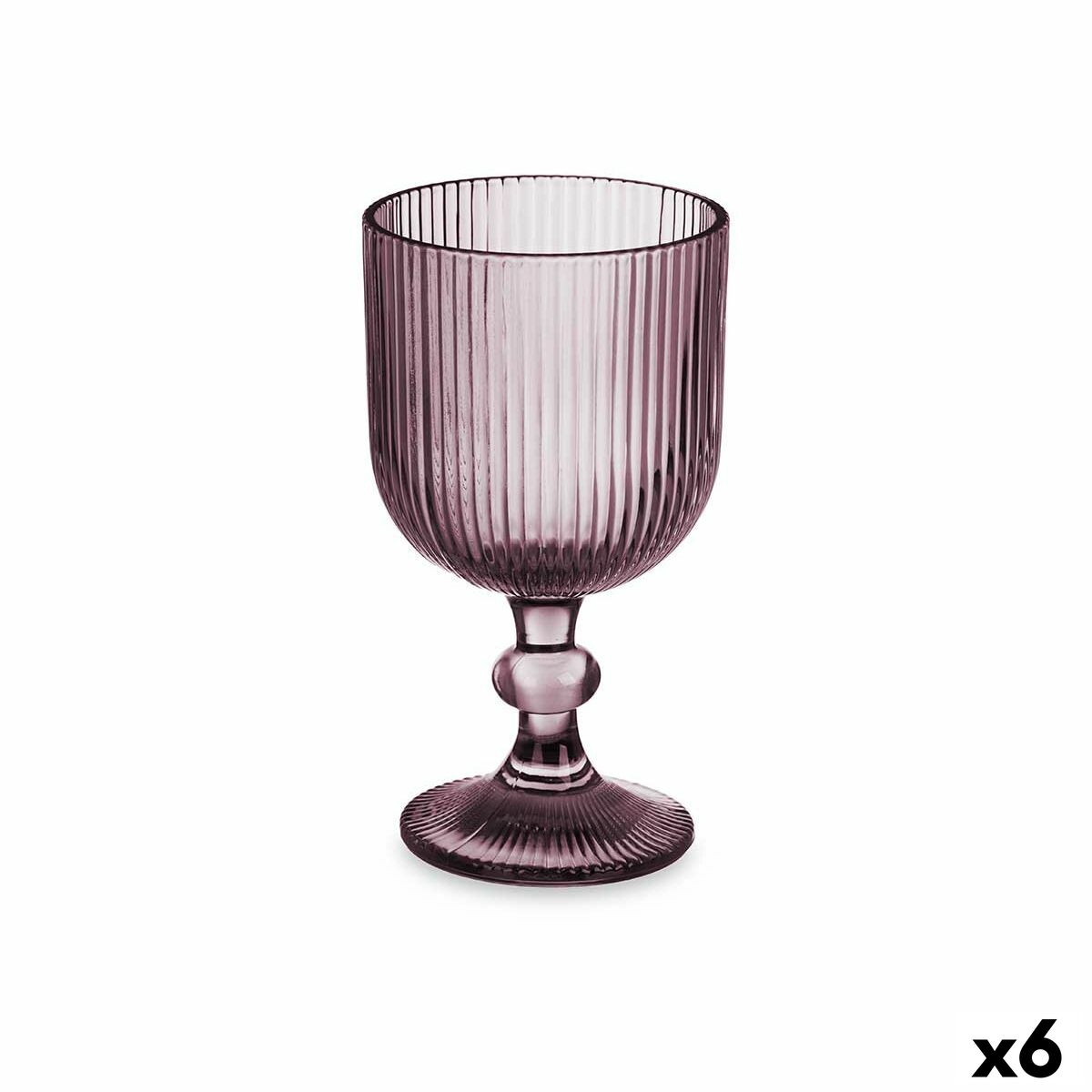 Calice per vino Vivalto Rosa Vetro 260 ml Righe (6 Unità)