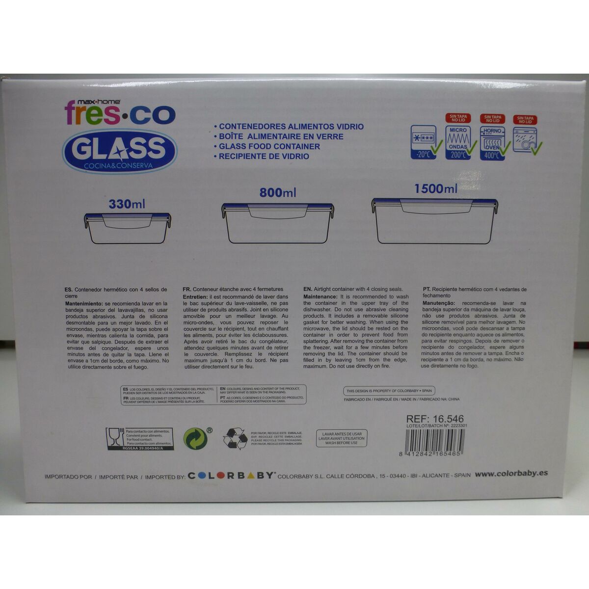 Set di Contenitori da Cucina Ermetici Impilabili Max Home 6 Unità 23 x 7,5 x 17,5 cm - Immagine 8