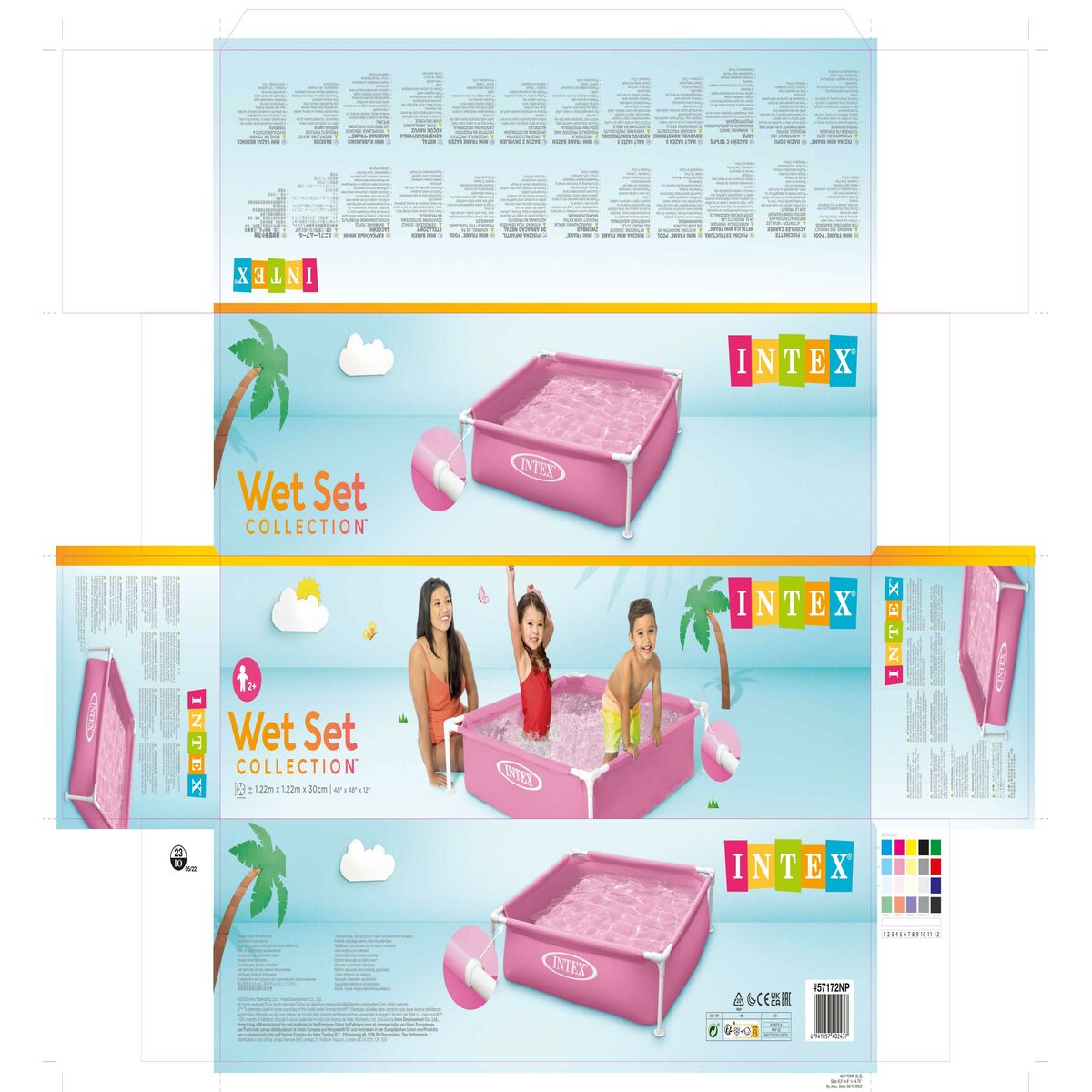 Piscina Smontabile Intex 342 L 122 x 30 x 122 cm Rosa (3 Unità) - Immagine 8
