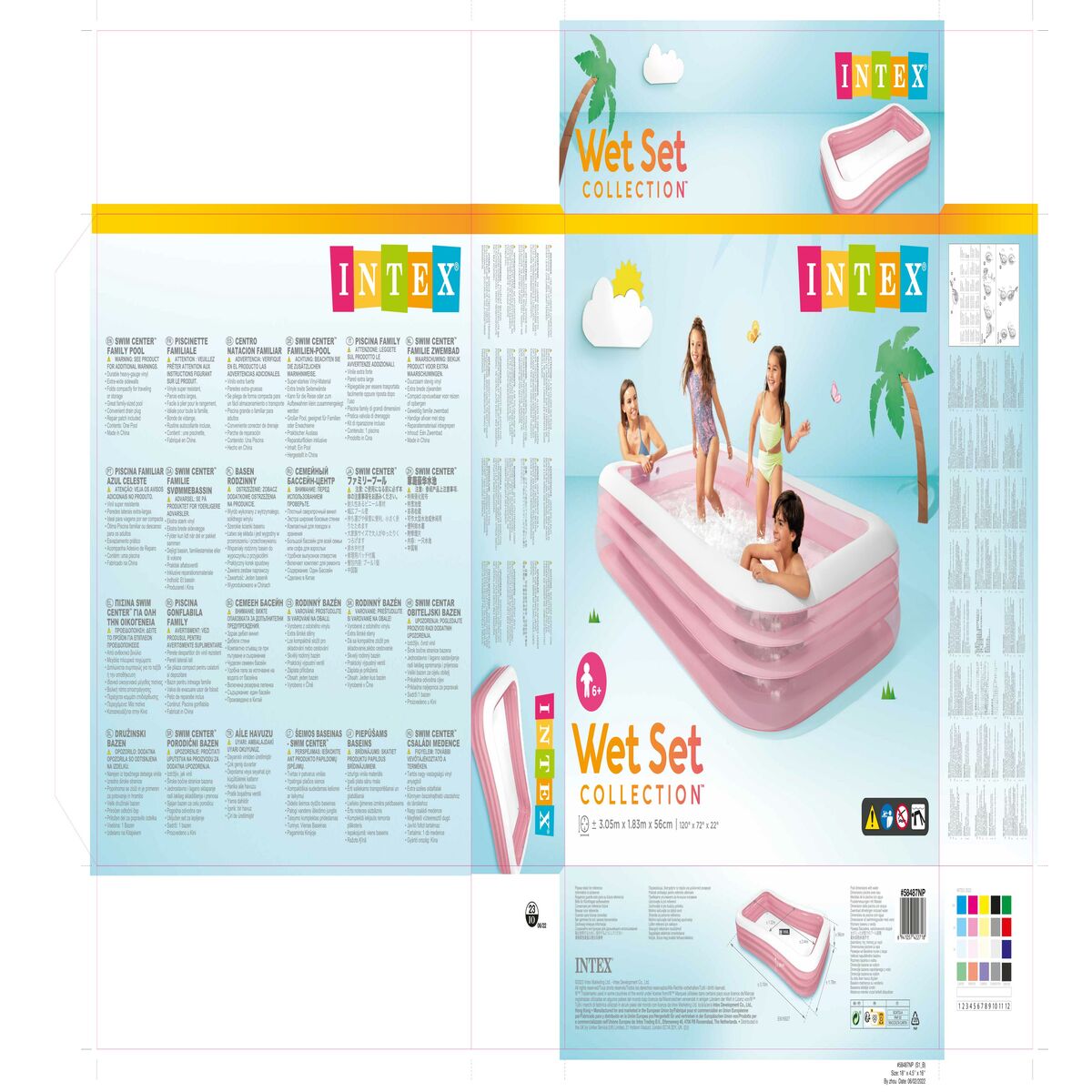 Piscina Gonfiabile per Bambini Intex 1050 L 305 x 56 x 183 cm Rosa (2 Unità) - Immagine 8