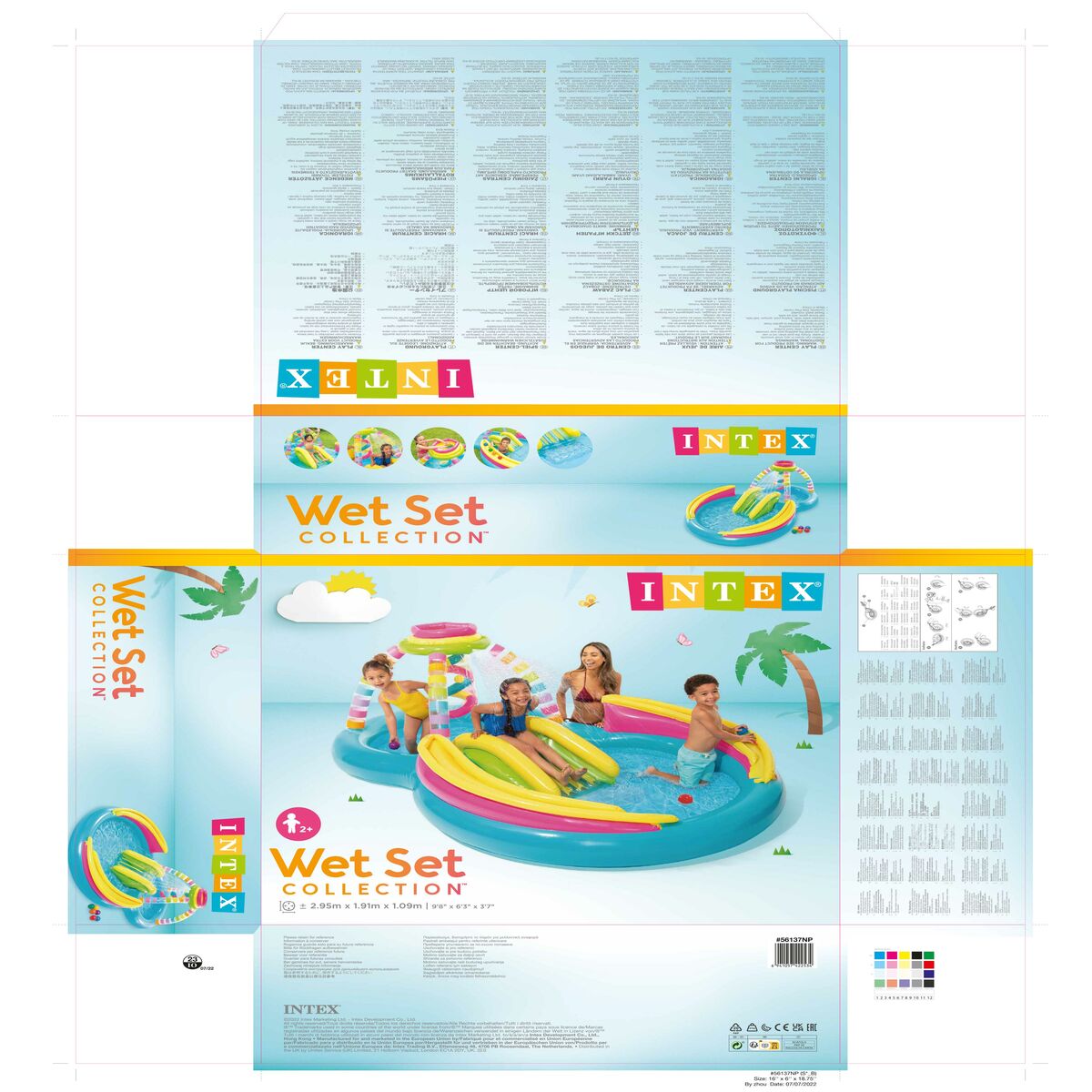 Piscina Gonfiabile per Bambini Intex Arcobaleno 374 L 295 x 109 x 191 cm (2 Unità) - Immagine 8