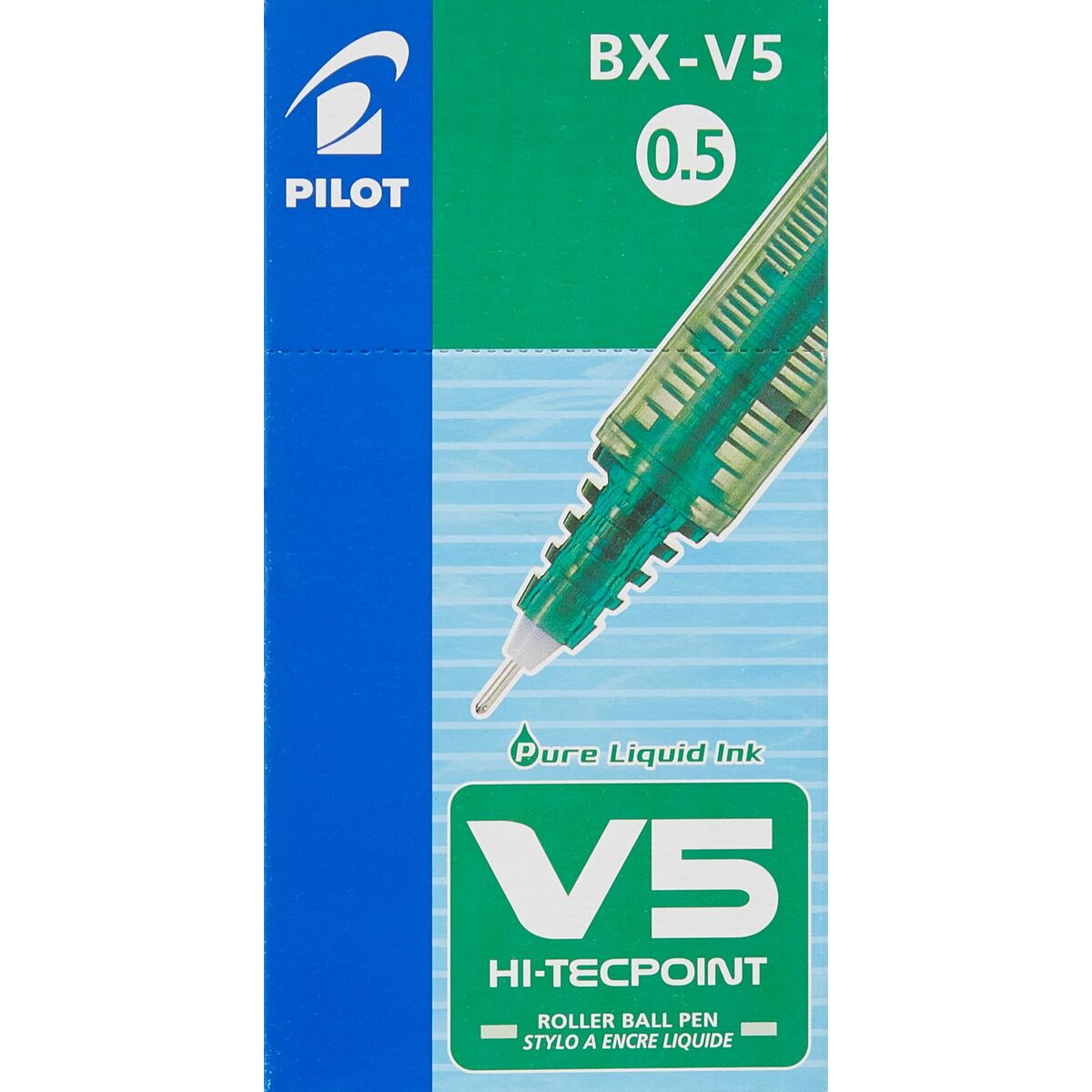 Penna a inchiostro liquido Pilot V-5 Hi-Tecpoint Verde 0,3 mm (12 Unità) - Immagine 6