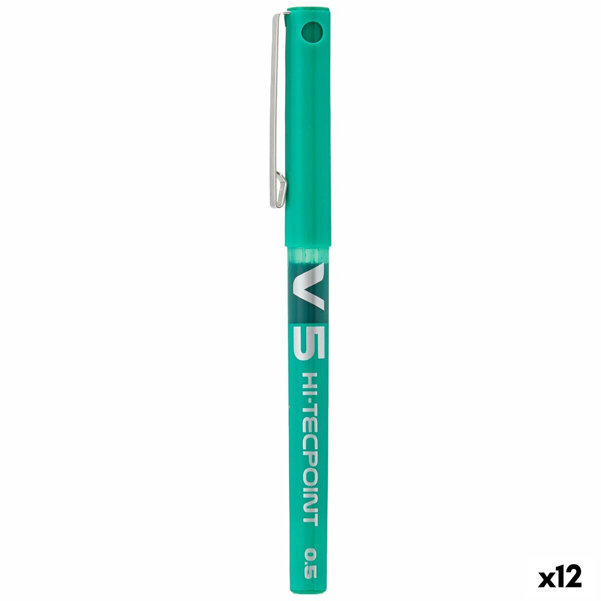 Penna a inchiostro liquido Pilot V-5 Hi-Tecpoint Verde 0,3 mm (12 Unità)