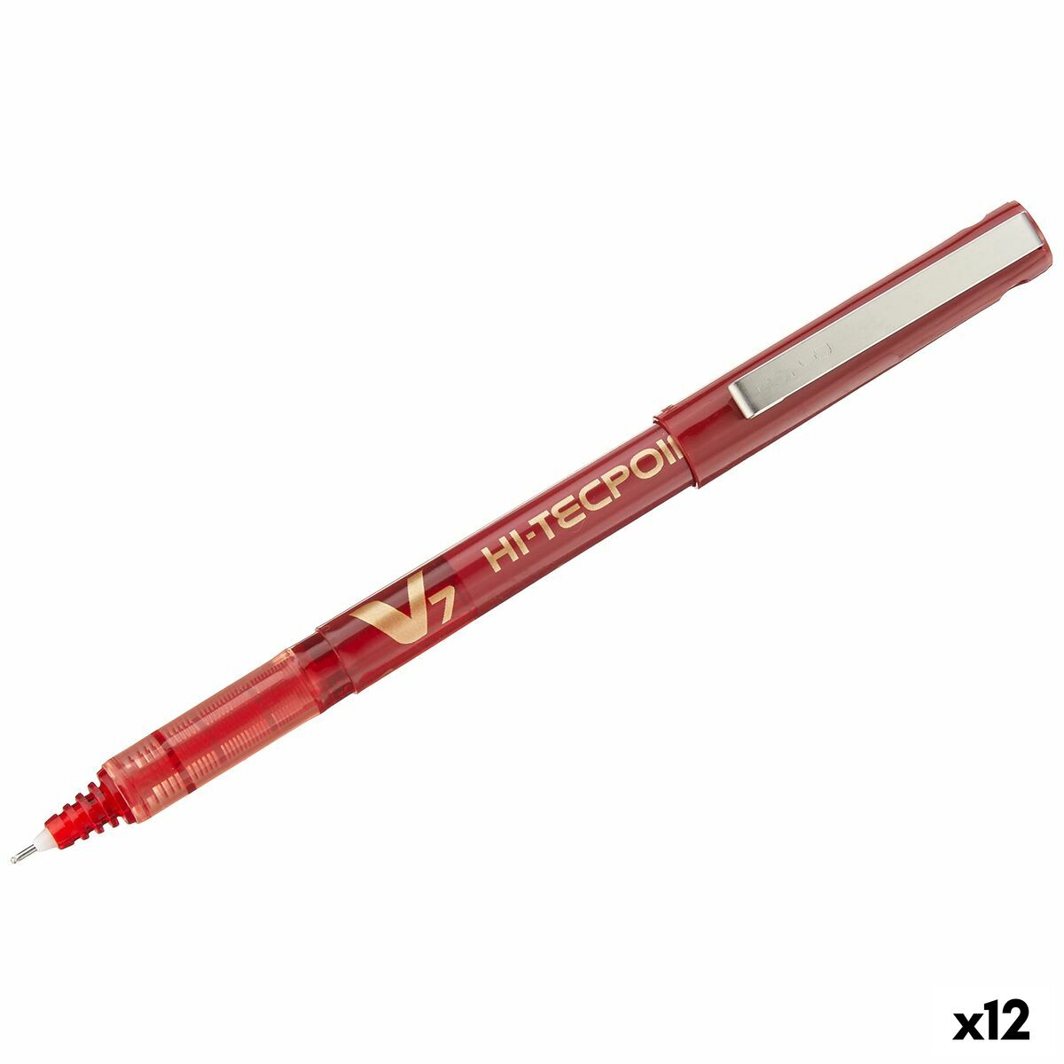 Penna a inchiostro liquido Pilot V7 Hi-Tecpoint Rosso 0,5 mm (12 Unità)