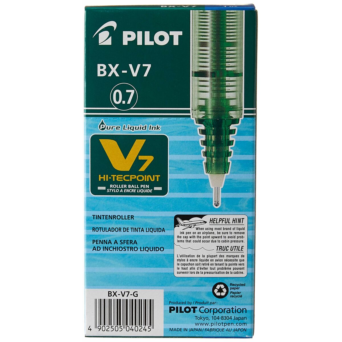 Penna a inchiostro liquido Pilot V-7 Hi-Tecpoint Verde 0,5 mm (12 Unità) - Immagine 5