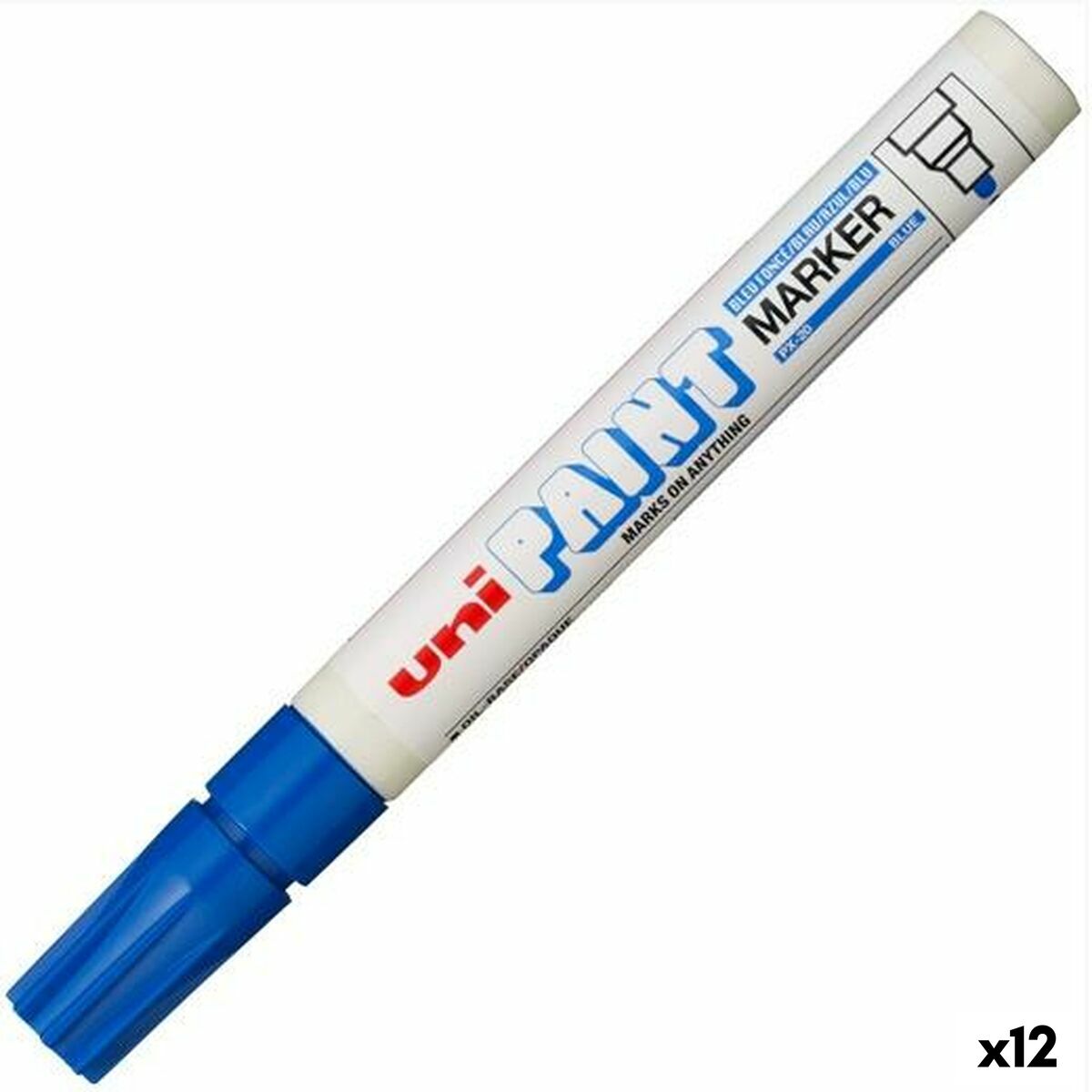 Marcatore permanente Uni-Ball PX-20 Azzurro (12 Unità)