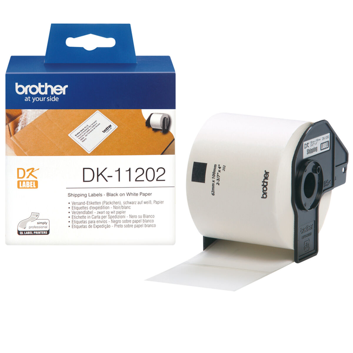 Etichette per Stampante Brother DK-11202 Nero/Bianco 62 x 100 mm (3 Unità) - Immagine 2