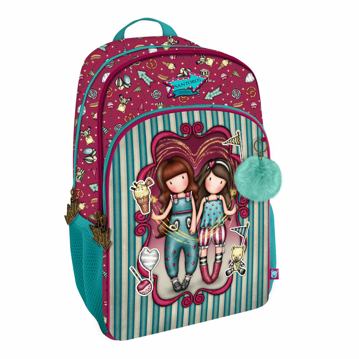 Zaino Scuola Gorjuss Fireworks Rosso Granato 29 x 45 x 17 cm - Immagine 1