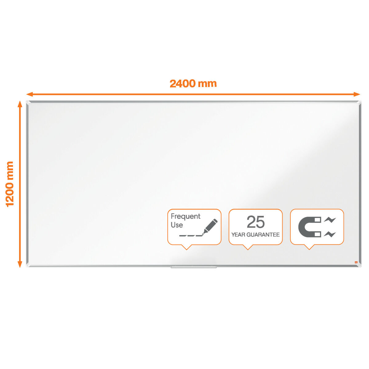 Lavagna magnetica Nobo Premium Plus Bianco Alluminio 240 x 120 cm - Immagine 2