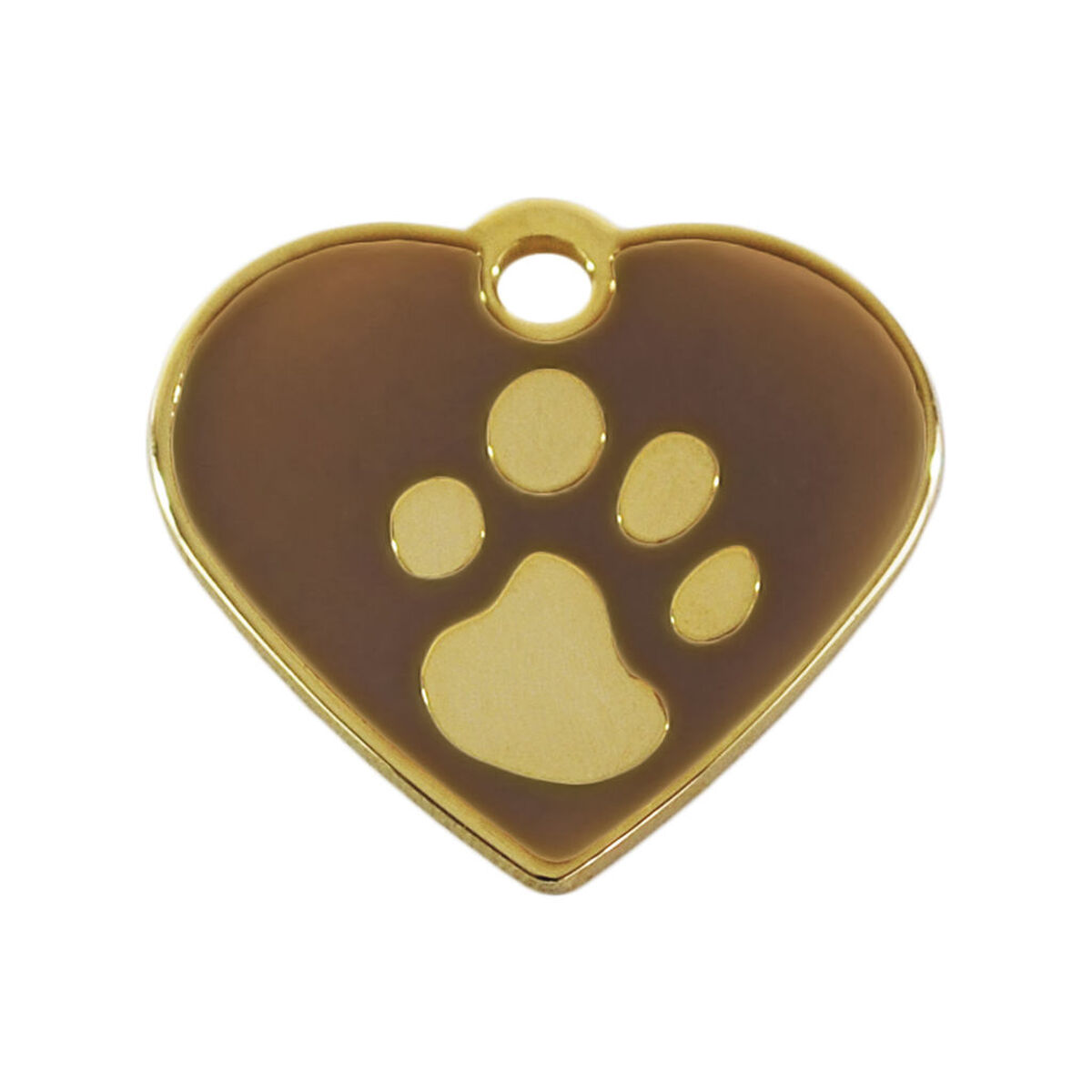 Targhetta per collana Imarc Heart Marrone Dorato - Immagine 1