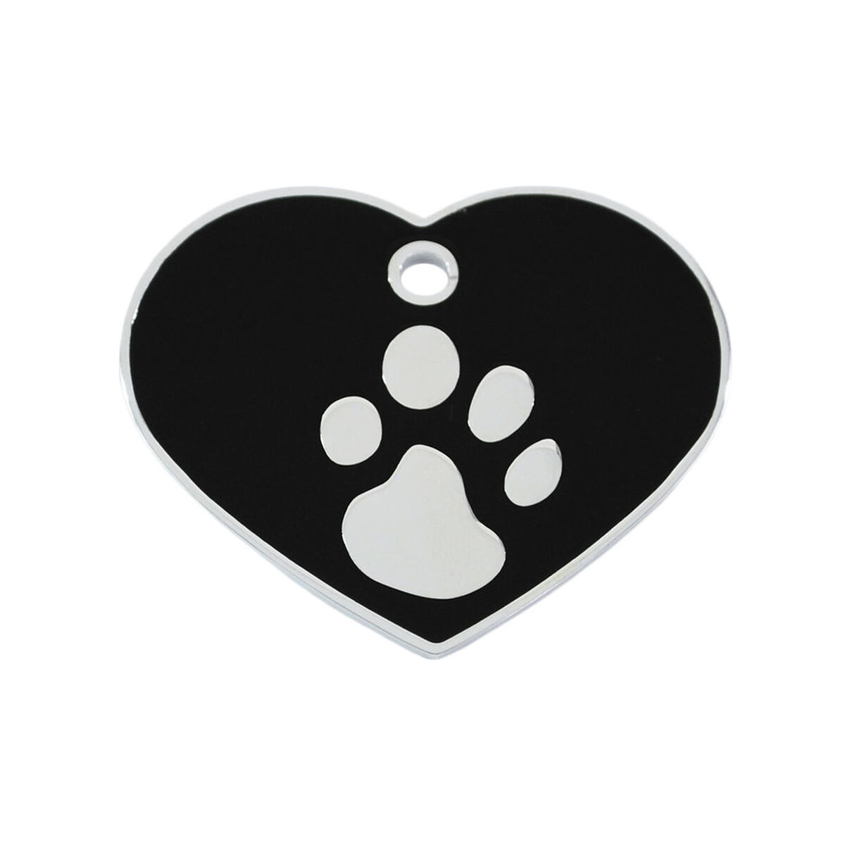 Targhetta per collana Imarc Heart Nero Argentato