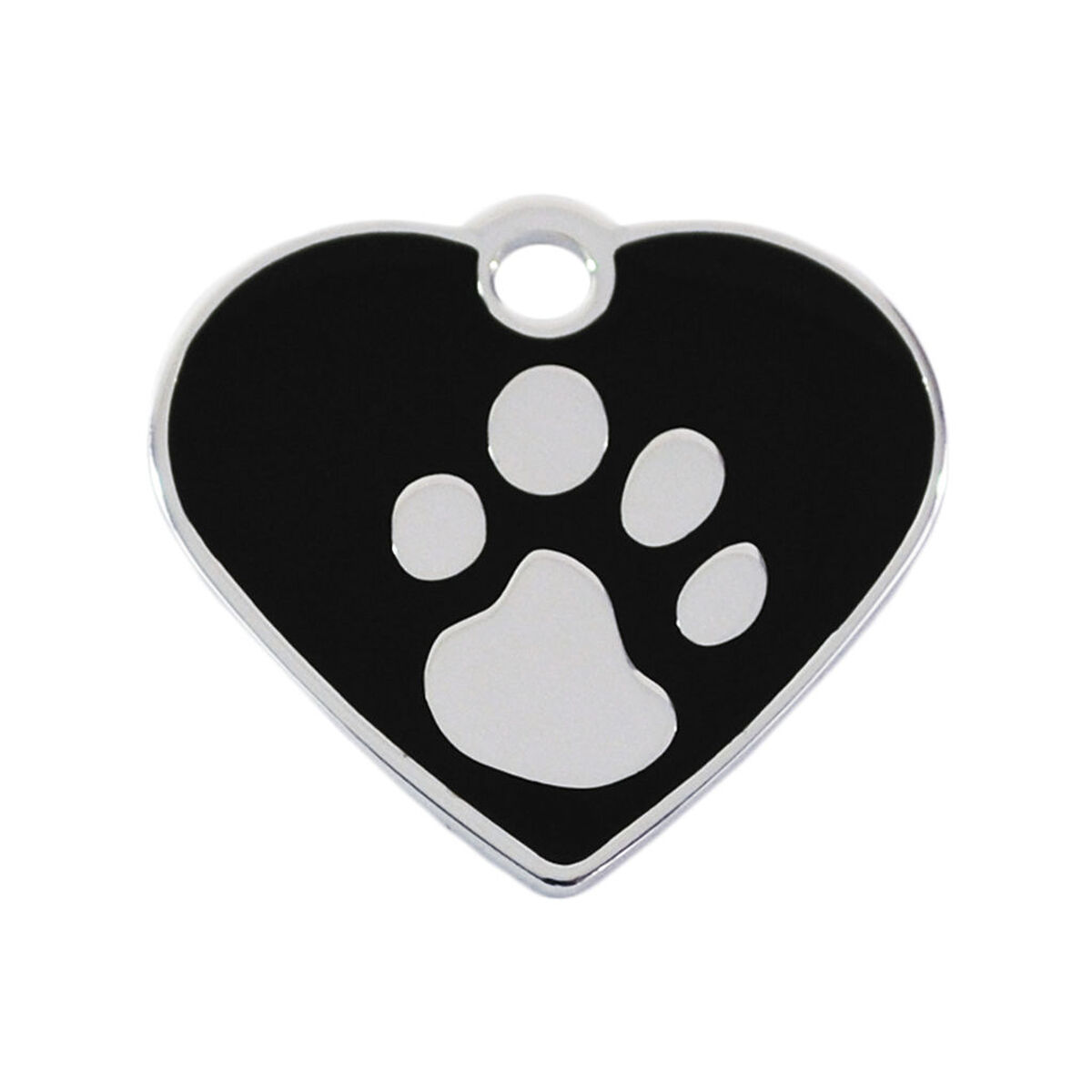 Targhetta per collana Imarc Heart Nero Argentato
