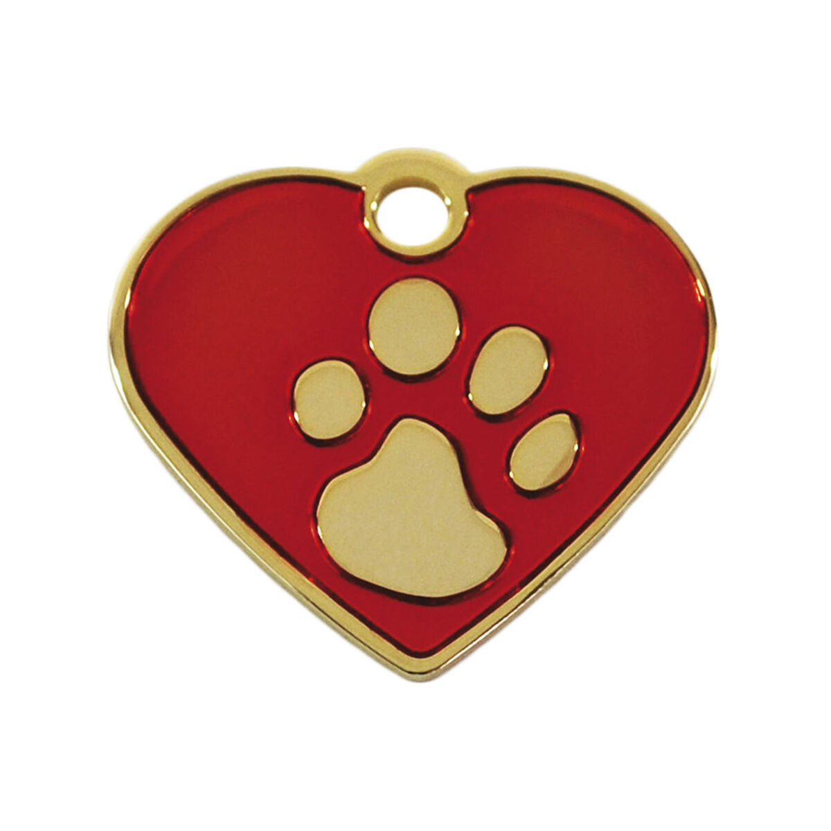 Targhetta per collana Imarc Heart Rosso Dorato