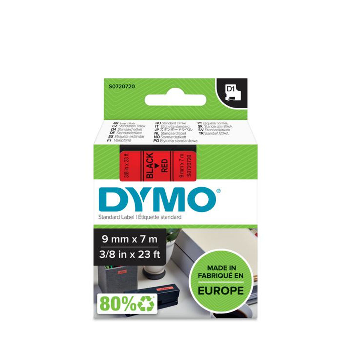 Nastro a trasferimento termico Dymo D1 40917 7 m Nero/Rosso (5 Unità) - Immagine 3