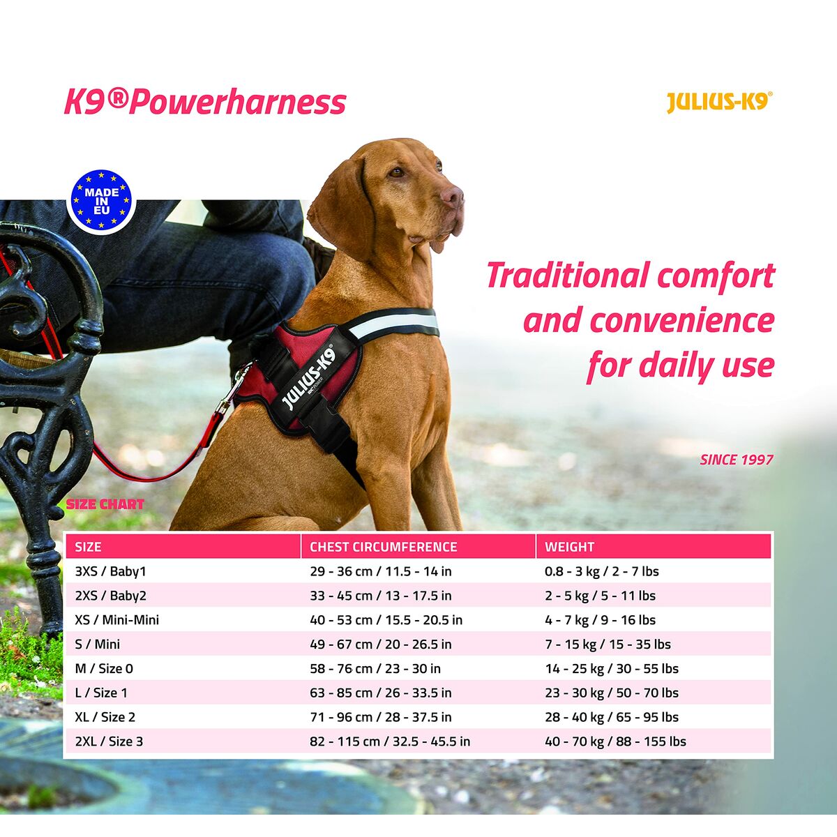 Imbracatura per Cani Julius K9 Power Azzurro L 1 - Immagine 2
