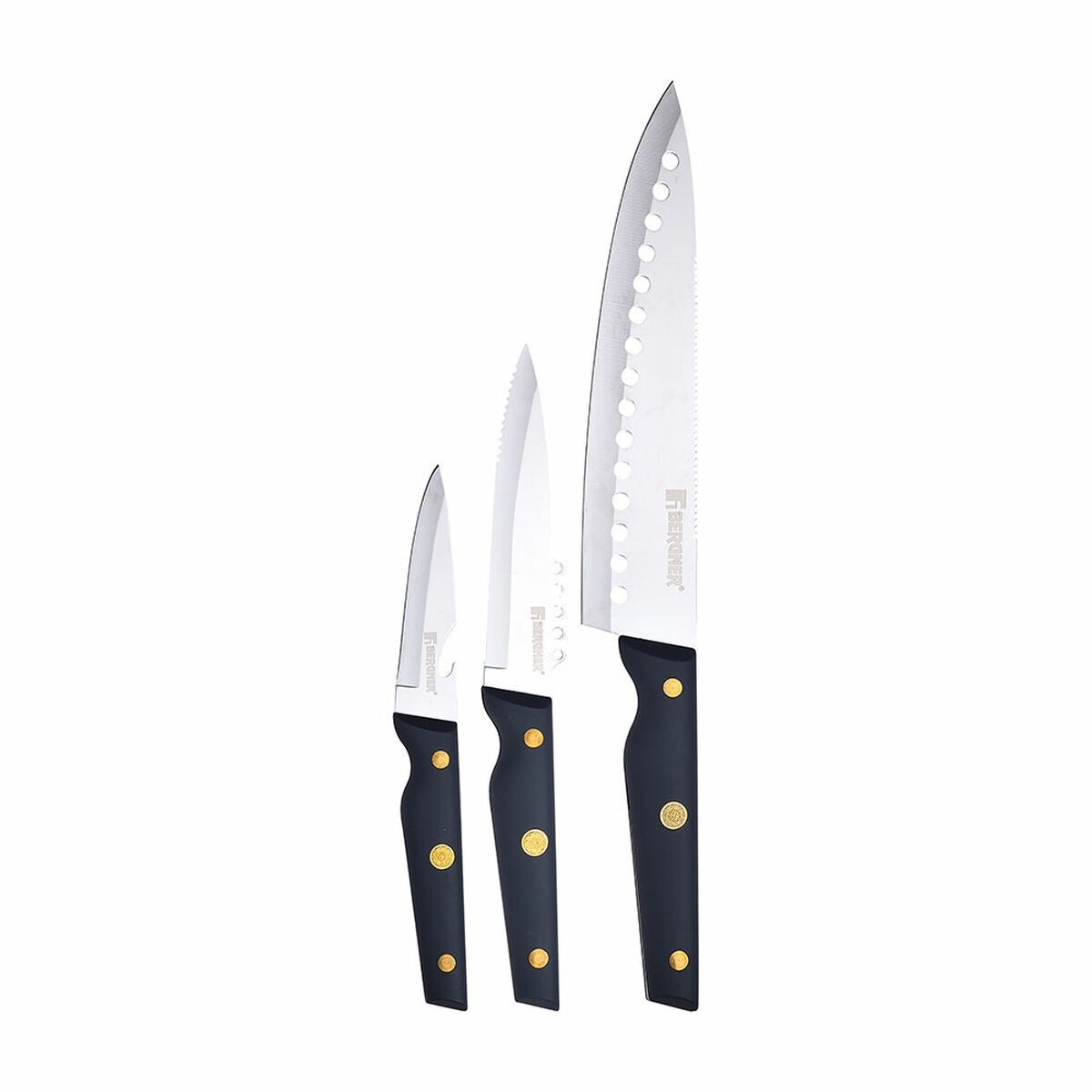 Set di Coltelli Bergner Pro Reeco BG41026DBL Acciaio inossidabile ABS 3 Pezzi