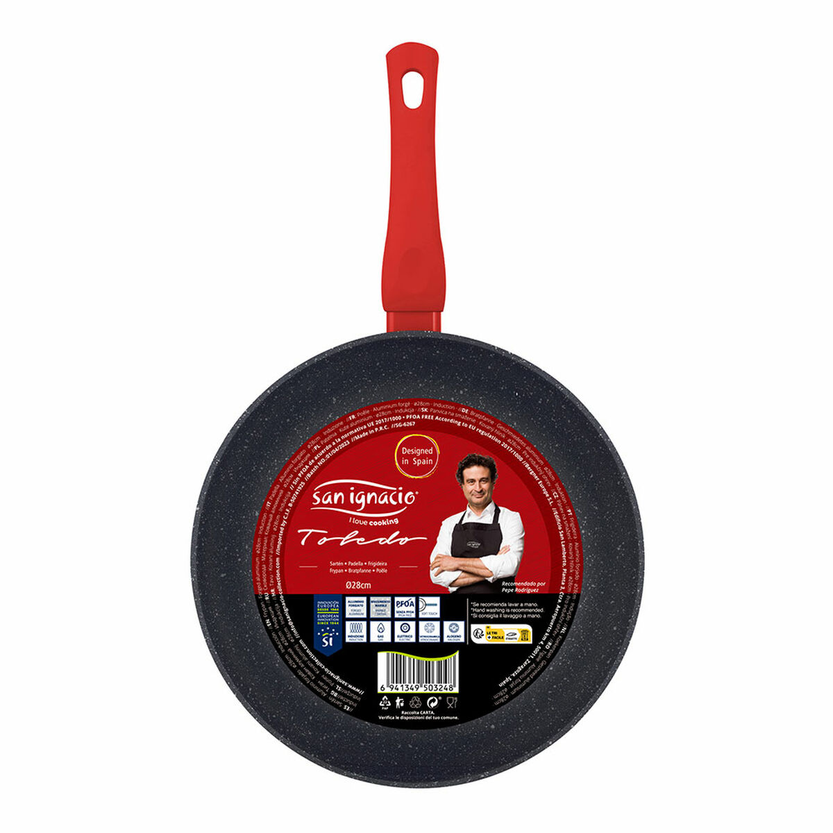 Padella San Ignacio Toledo SG-6287 Ø 28 cm Nero Alluminio - Immagine 5
