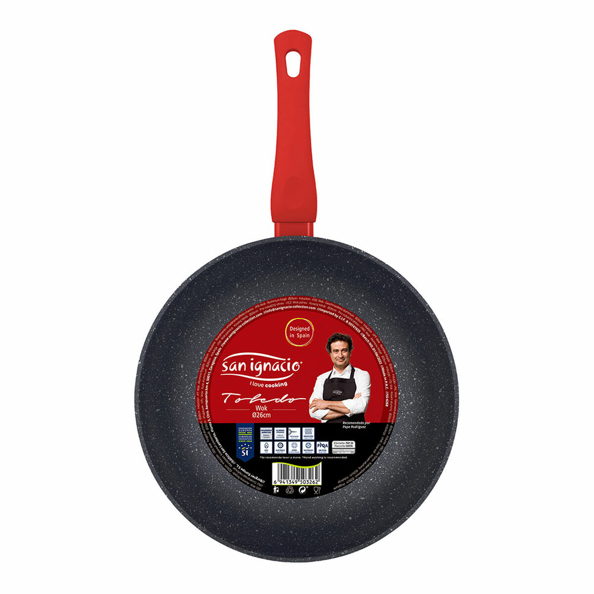 Padella Wok San Ignacio Toledo SG-6268 Ø 26 cm Nero Alluminio - Immagine 2